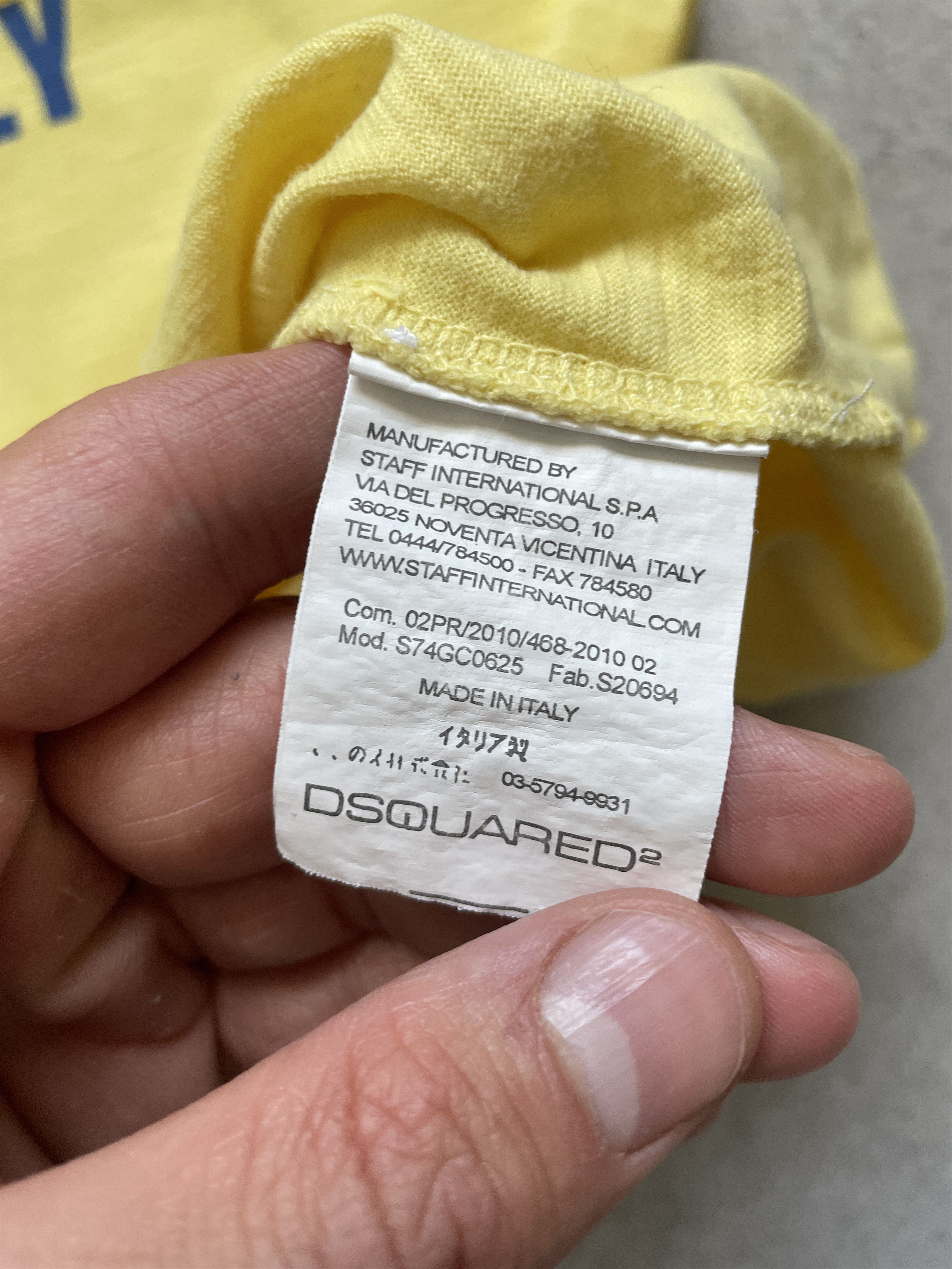 Dsquared2 DSQUARED2 DSQ2 YELLOW SLUB FLAME COTTON LOGO TEE Size US L / EU 52-54 / 3 - 5 Thumbnail