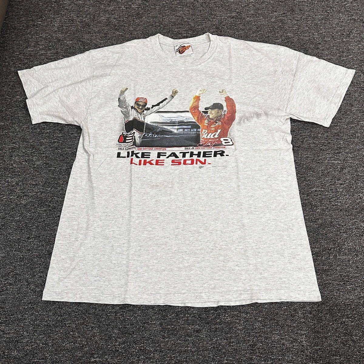 NASCAR × Vintage Dale Earnhardt Dale Jr Win Tee Like Father Like Son Size US XL / EU 56 / 4 - 1 Thumbnail