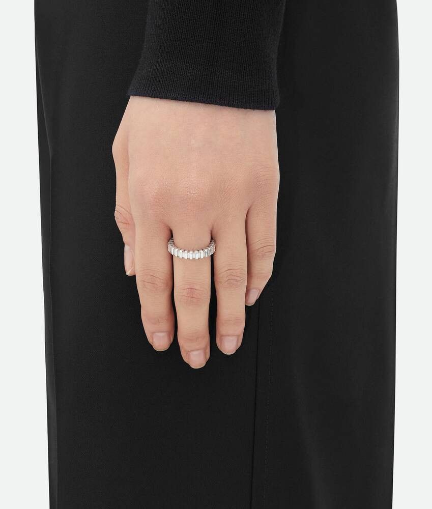 Bottega Veneta o1n1vont1124 Size: 13 / Brick Ring in Silver Size ONE SIZE - 2 Thumbnail