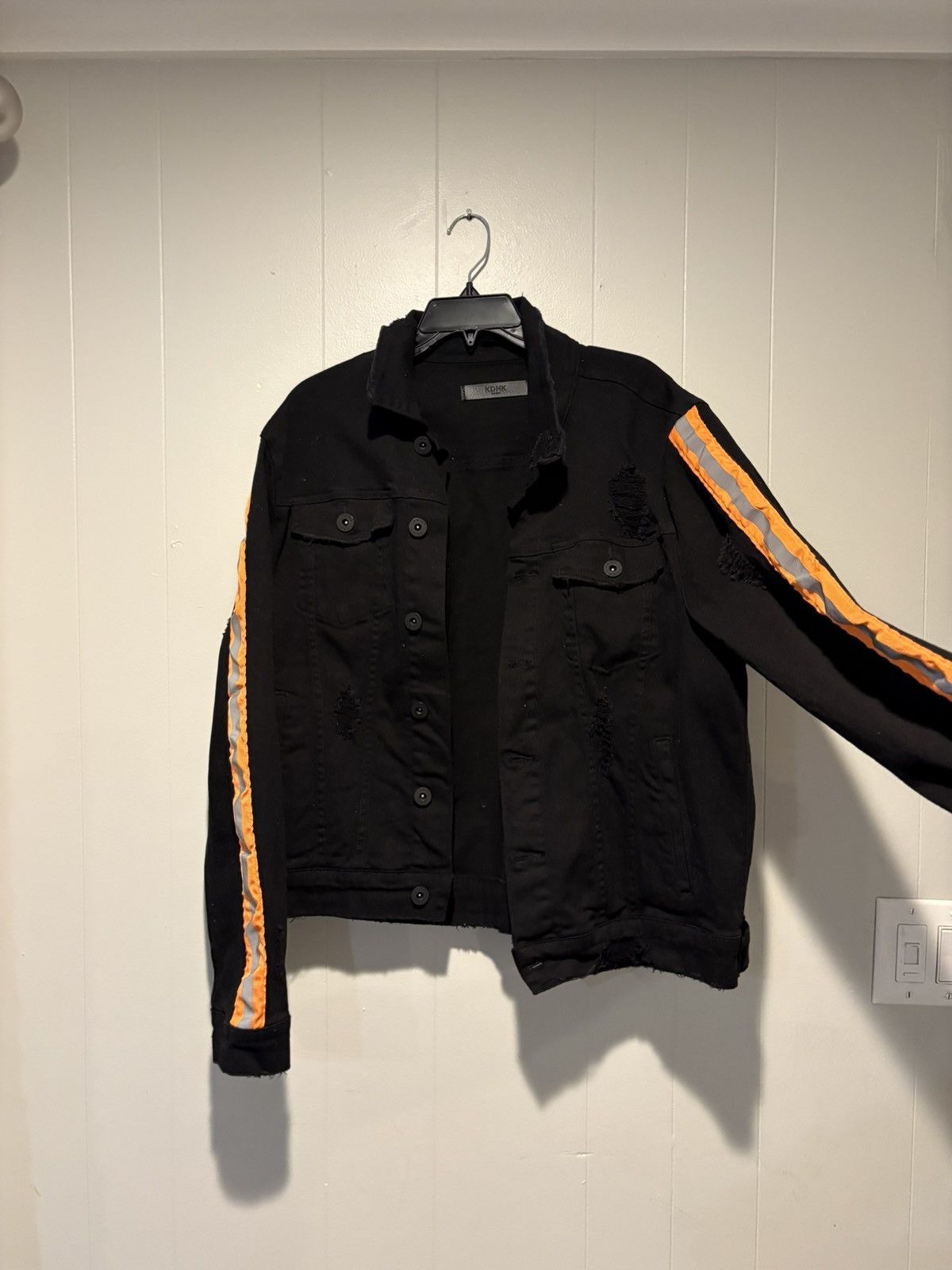 Other KDNK black and orange denim jacket Size US L / EU 52-54 / 3 - 6 Thumbnail