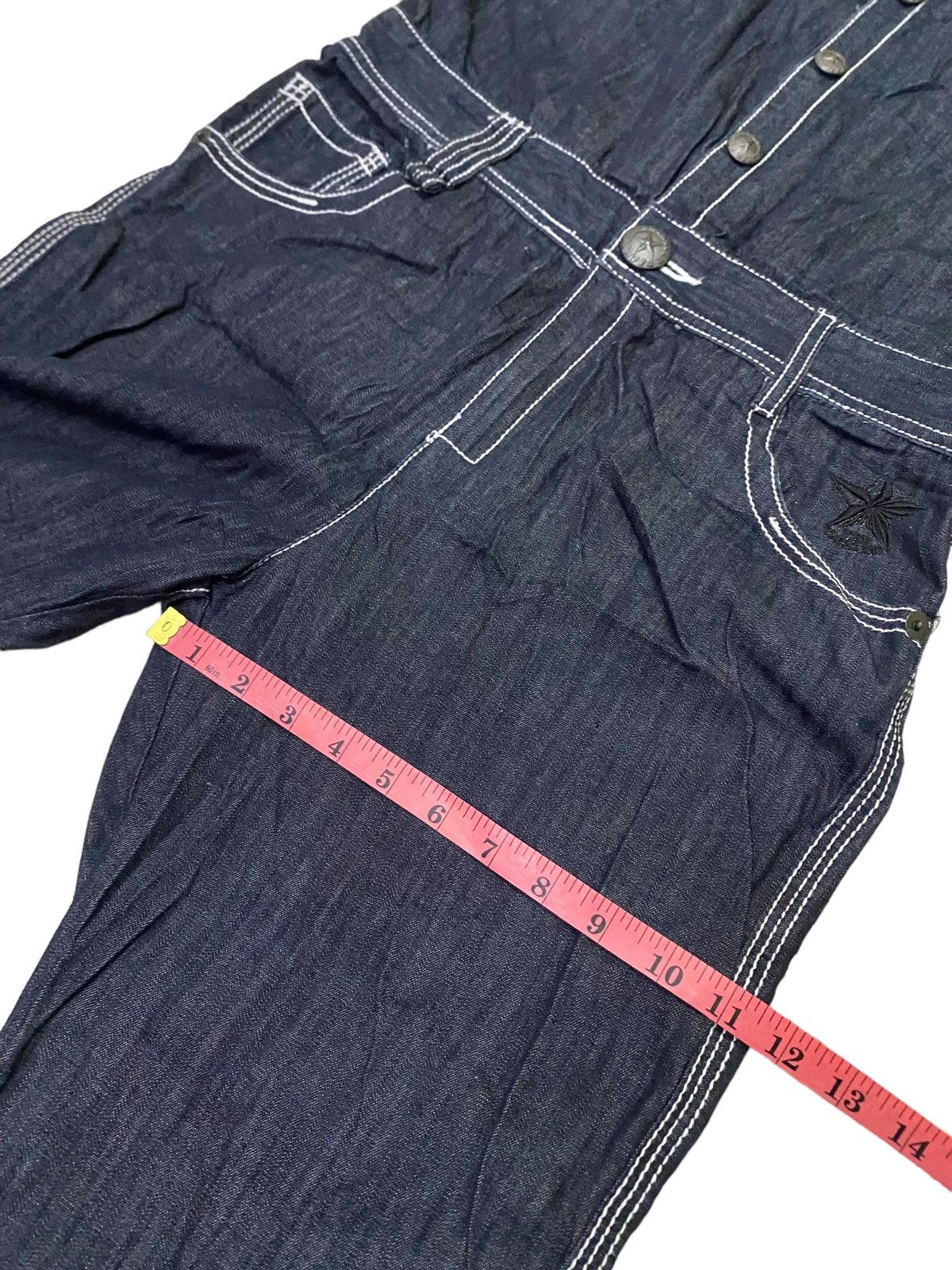 Japanese Brand 💥Vtg Japanese Brand Back Star Overalls Denim Size 34" / US 12 / IT 48 - 11 Thumbnail
