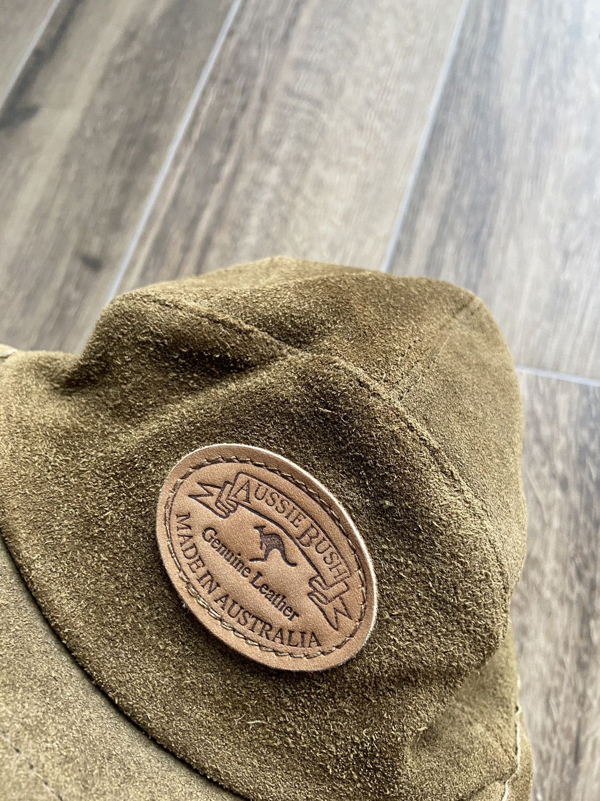 Genuine Leather × Man Made In Australia × Vintage Vintage Aussie Bush Cow Genuine Leather cap mens Size ONE SIZE - 5 Thumbnail