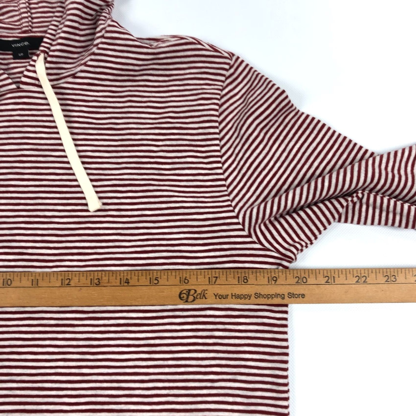 Vince Vince Hoodie Mens S Red Striped Slub Pullover Size US S / EU 44-46 / 1 - 5 Thumbnail