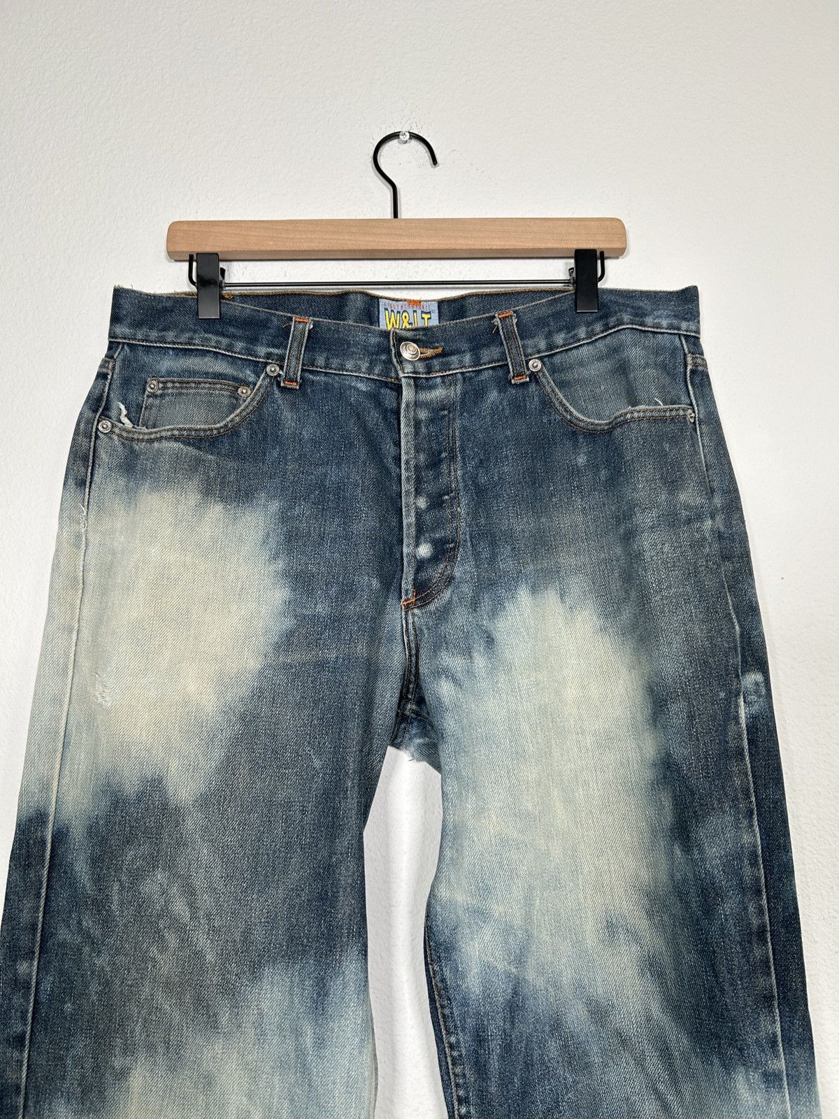 Walter Van Beirendonck Bleached Acid Wash Wide Leg Jeans Size US 36 / EU 52 - 2 Thumbnail