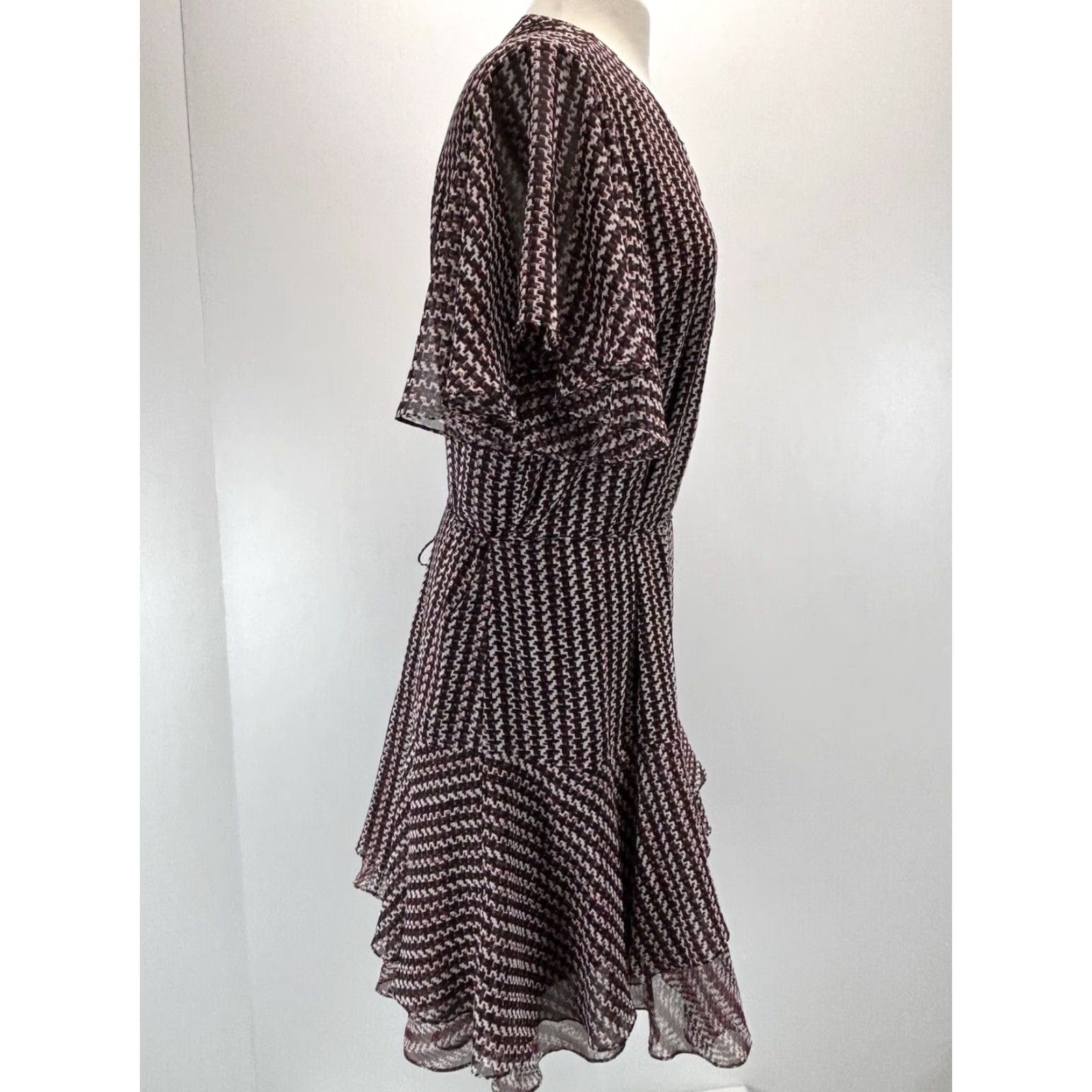 Reiss Reid’s Anna Chiffon Flounce Dress Sz 12 Women’s Black Geometric Flowy Layered Size XL / US 12-14 / IT 48-50 - 2 Thumbnail