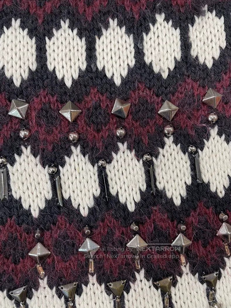 Gucci Gucci Red, white and black studded woollen horsehair sweat Size US XS / EU 42 / 0 - 2 Thumbnail