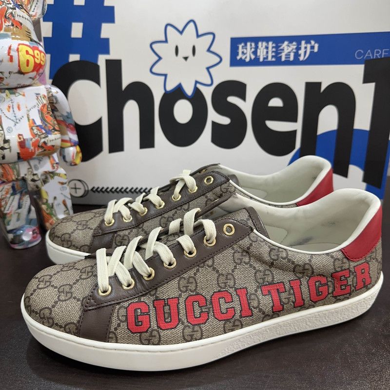 Gucci Gucci Ace Tiger Year Leather Sneakers 0079 Size US 9.5 / EU 42-43 - 1 Thumbnail
