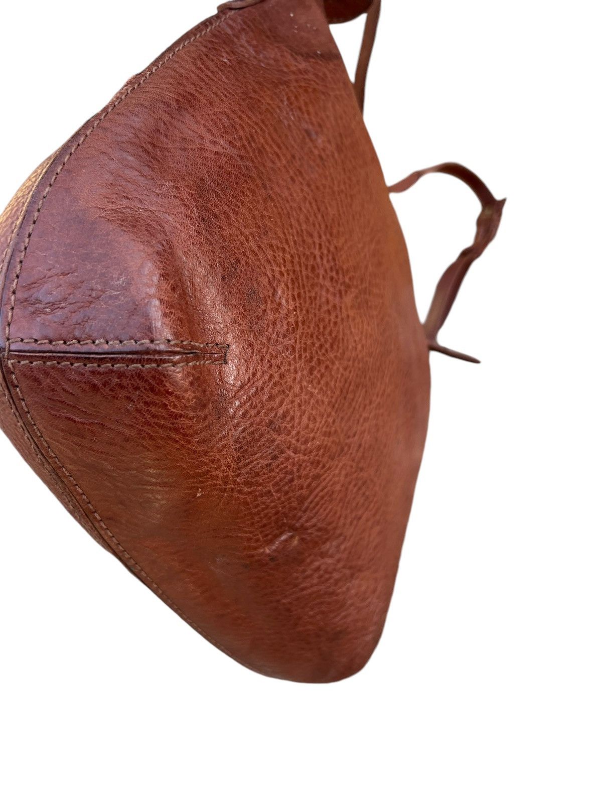 Leather Genten Japan Patina Brown Solid Leather Bag Sling Size ONE SIZE - 16 Thumbnail