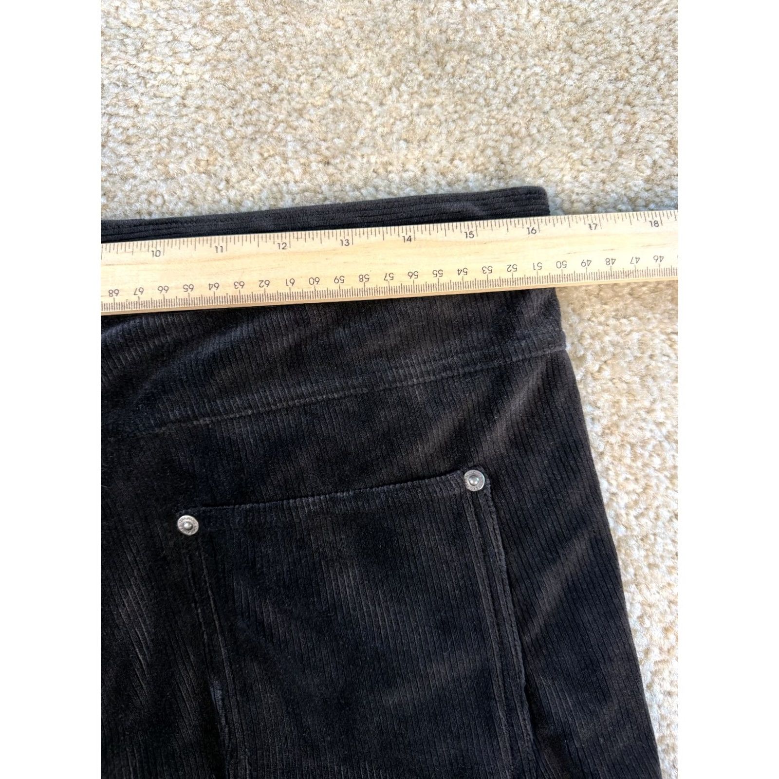 Vintage Simply Vera Vera Wang Black Dress Pants L Stretch Waist Pull On Ultrasuede Womens Size 36" / US 14 / IT 50 - 5 Thumbnail