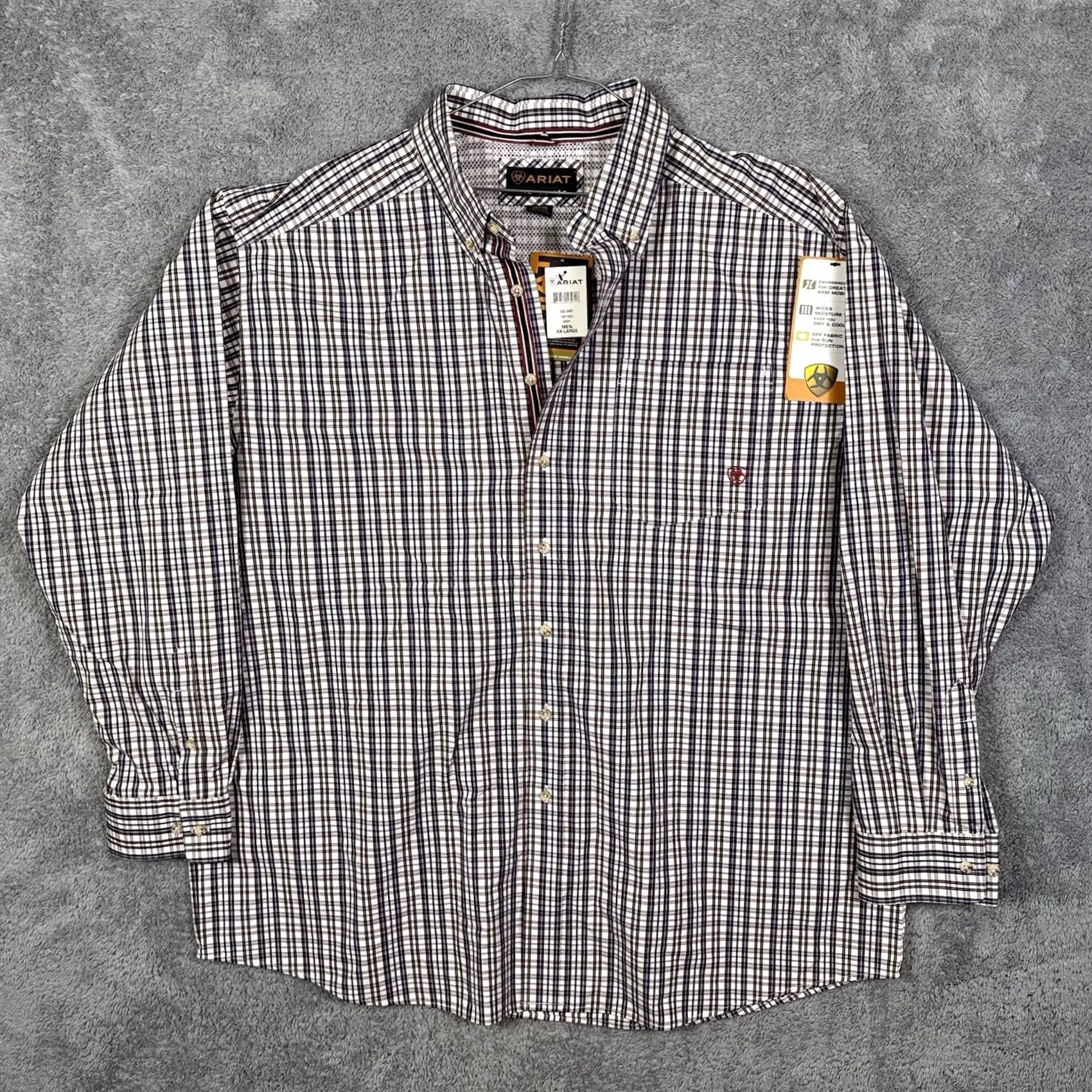 Ariat Ariat Pro Series Shirt Men's 2XL XXL Adel Plaid Workwear Utility Wicking UPF Size US XXL / EU 58 / 5 - 3 Thumbnail