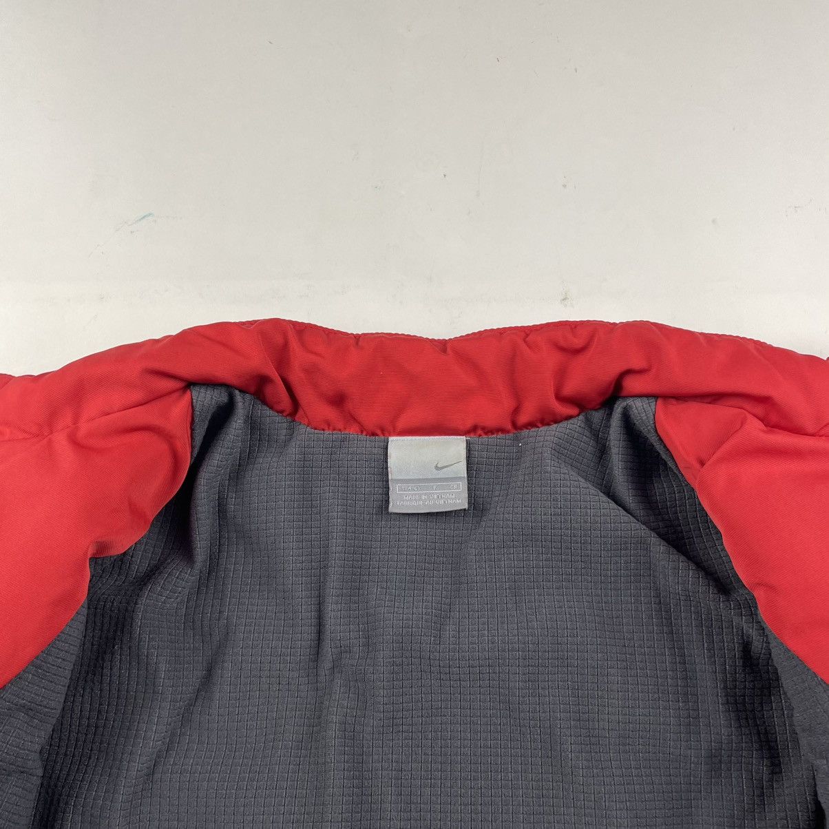 Nike Vtg Y2K Nike Red Quilted Down Puffer Trucker Jacket Womens Size S / US 4 / IT 40 - 6 Thumbnail