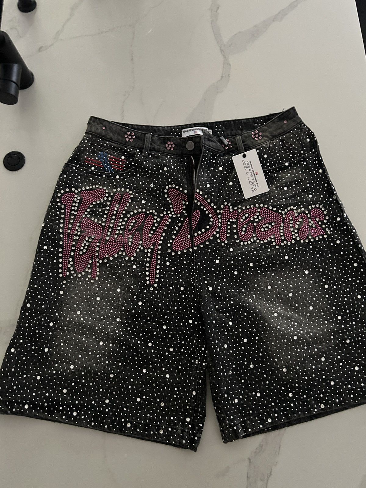 Vale Iced out/Rainbow Denim Shorts - Main Image