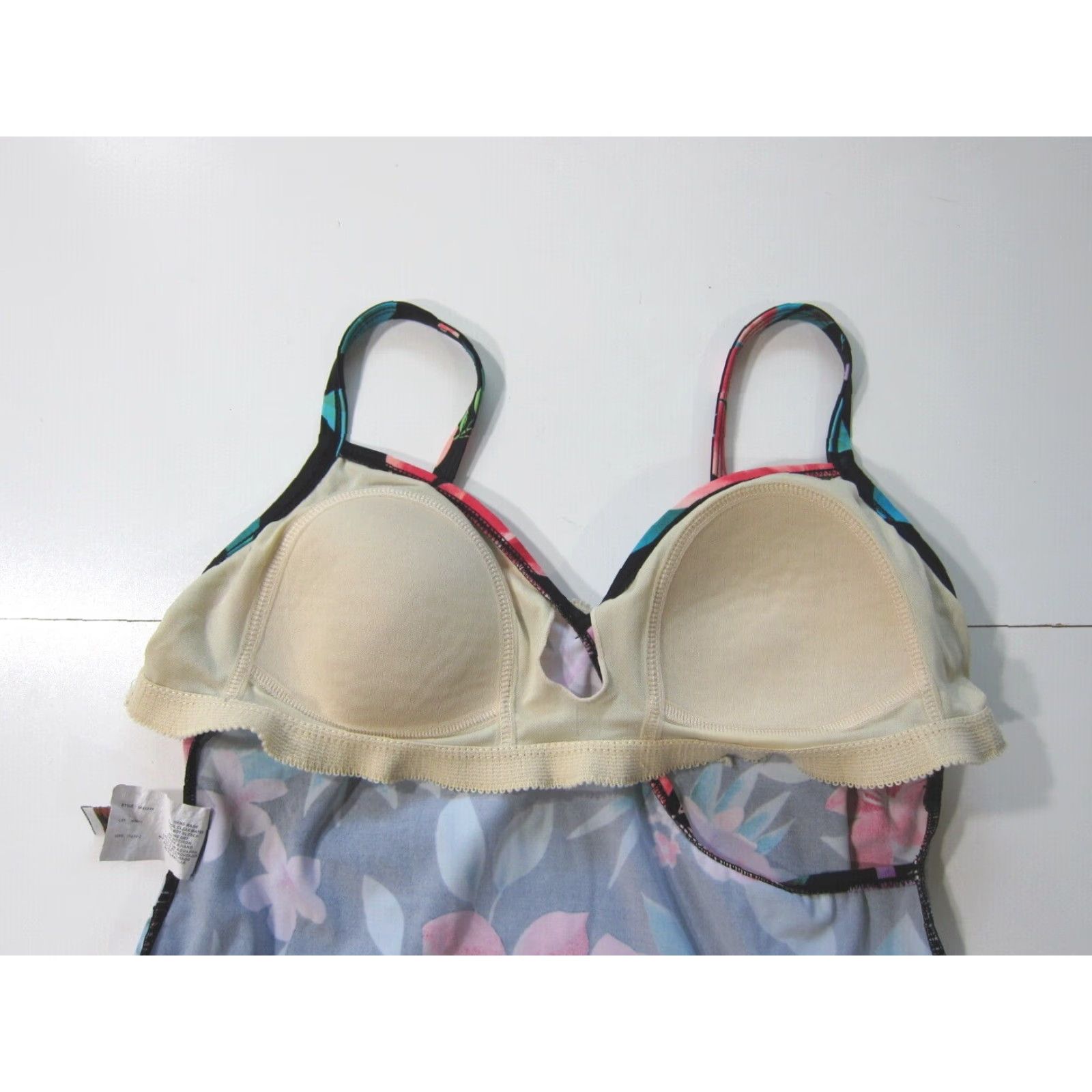 Pinko Jamaica Bay Black Green Pink Floral Hawaiian Built In Bra Tankini Swim Top 10 Size L / US 10 / IT 46 - 5 Thumbnail