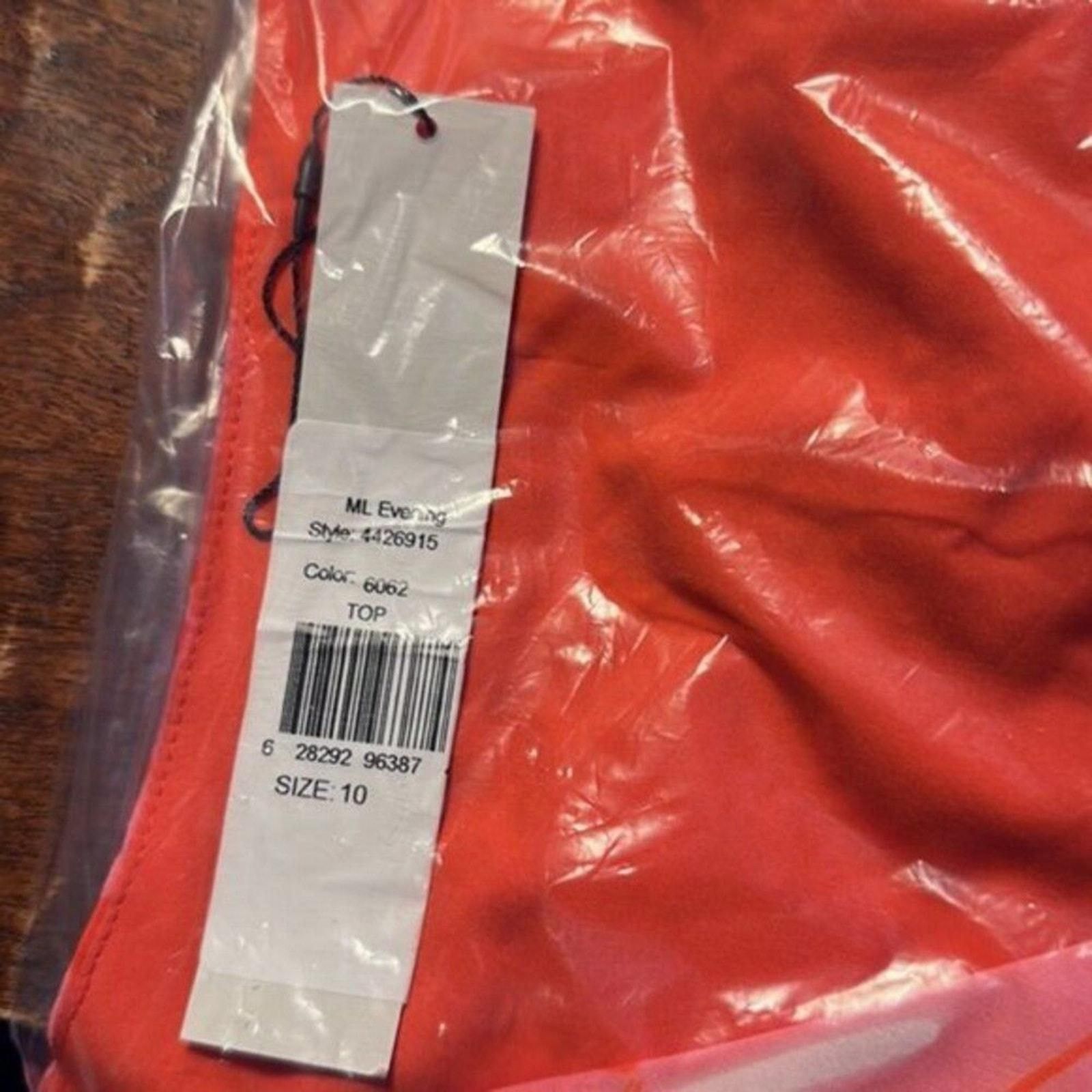 Monique Lhuillier ML Monique Lhuillier Printed Taffeta Crop Top 10 Size L / US 10 / IT 46 - 9 Thumbnail