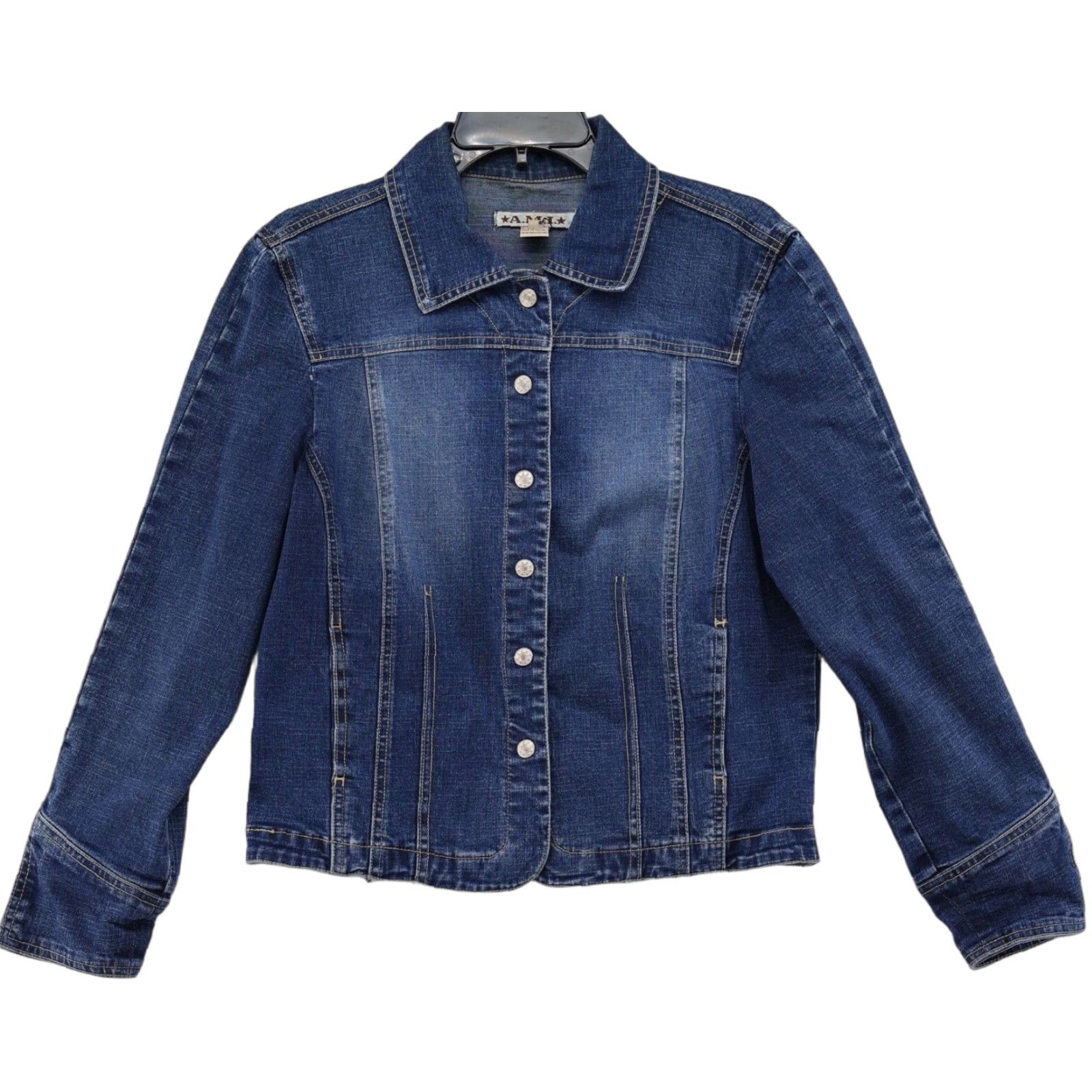 Vintage VINTAGE AMI Denim Jacket Women Size M Blue Trucker Cowgirl Western Jacket Size M / US 6-8 / IT 42-44 - 1 Thumbnail