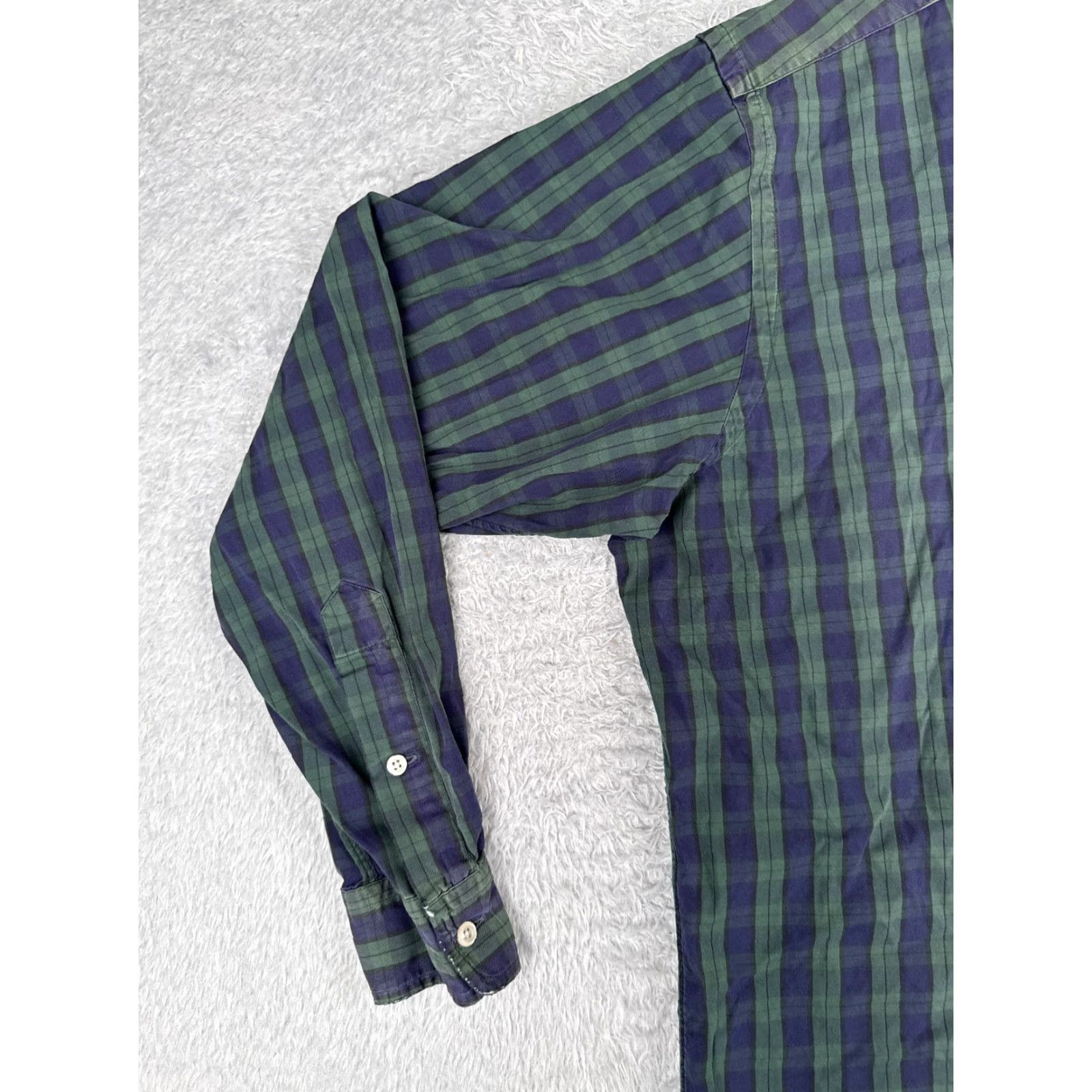 Polo Ralph Lauren VINTAGE Polo Ralph Lauren Shirt 16-34 Adult Blue Green Plaid Yarmouth Cotton Size US L / EU 52-54 / 3 - 3 Thumbnail