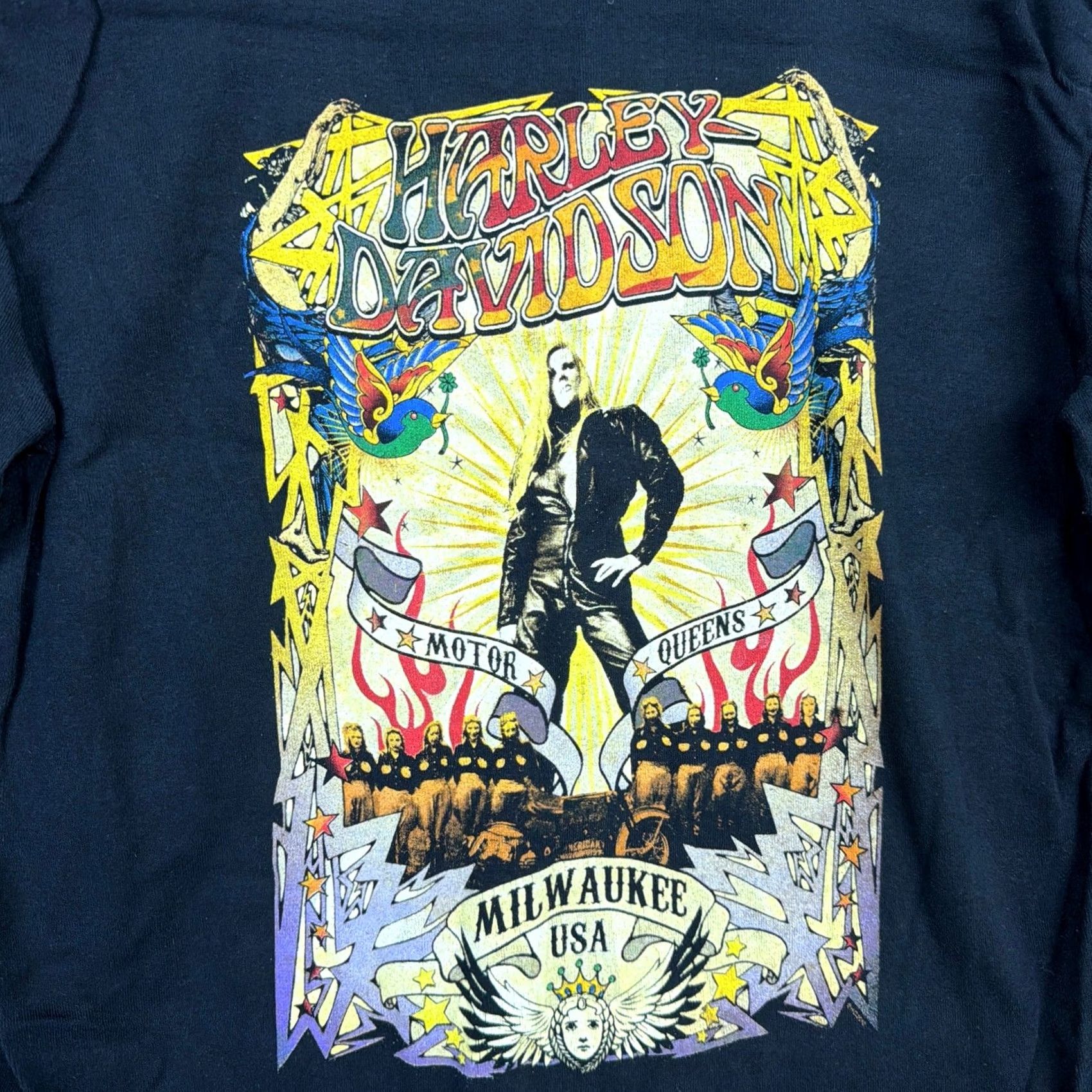 Harley Davidson Harley Davidson Tee Womens L Black Queens Band Long Sleeve Crew Neck Size L / US 10 / IT 46 - 6 Thumbnail