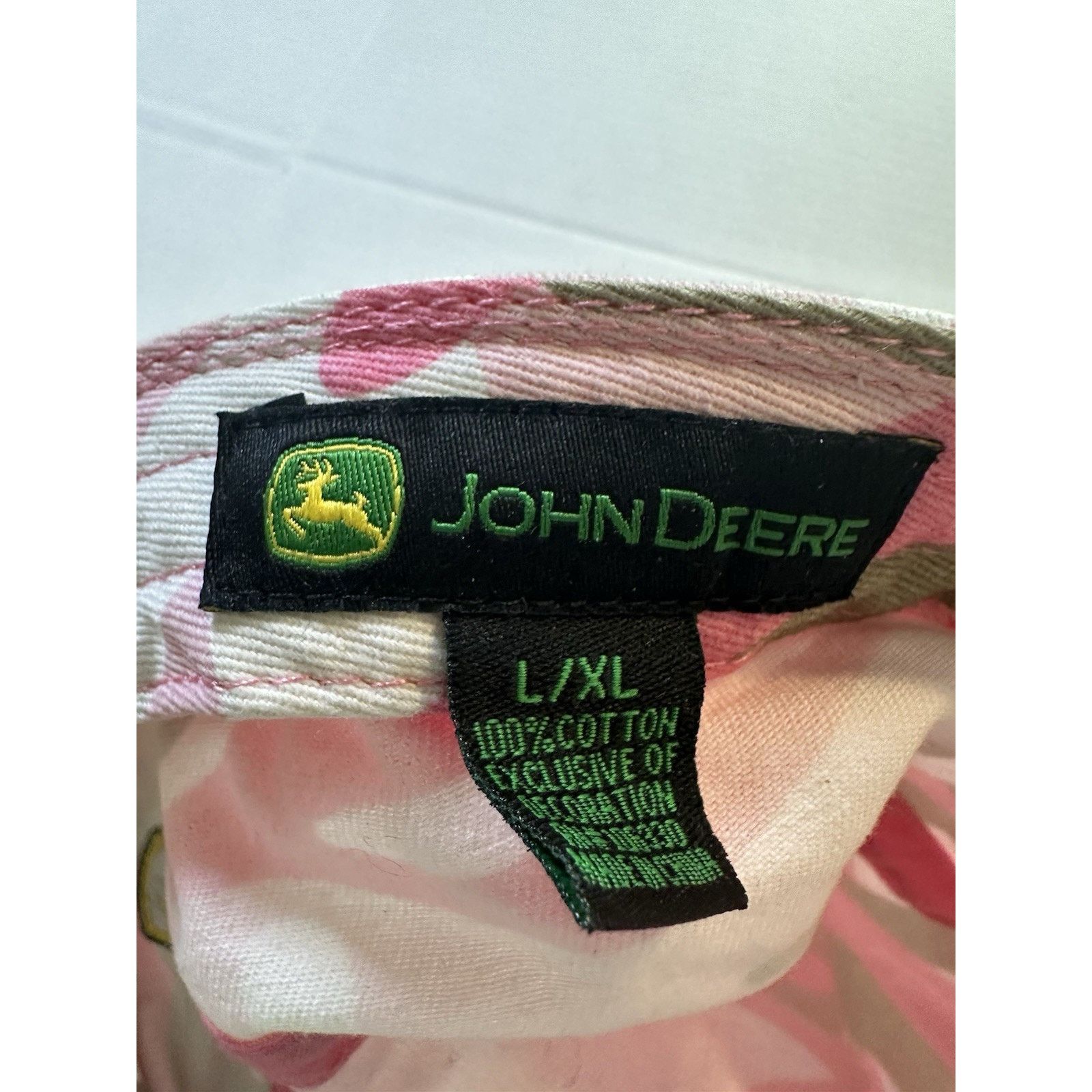 John Deere John Deere Pink Camo Military Cap/Hat L/XL Strap Back 2011 Size ONE SIZE - 12 Thumbnail