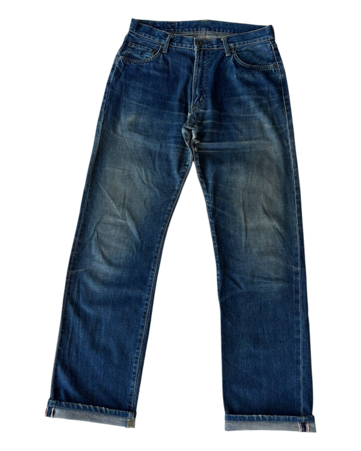Edwin 🔥EDWIN 505xx SELVEDGE BAGGY JEANS RIPPED DISTRESSED DENIM Size US 33 - 1 Thumbnail