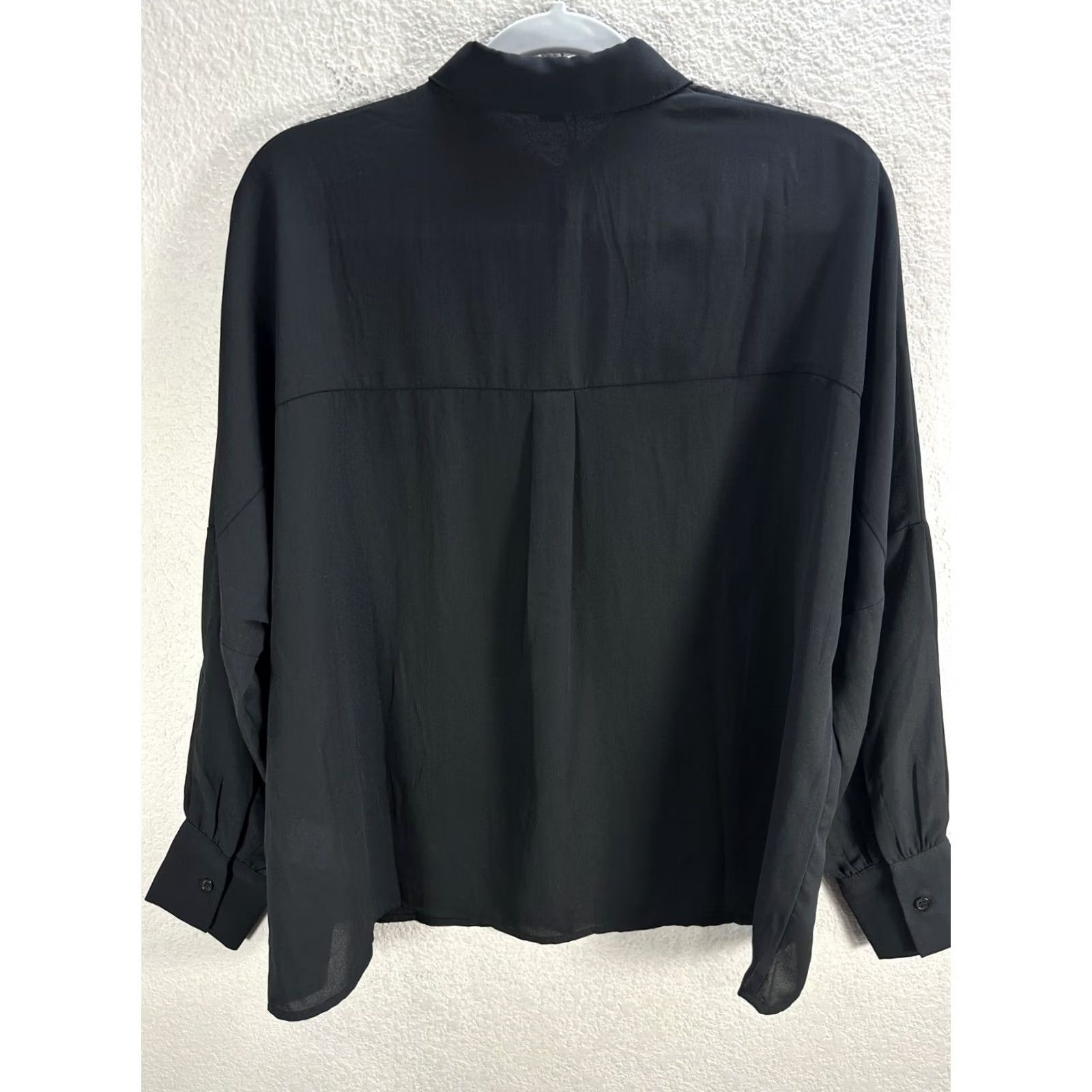 Vintage Molly Bracken Black Blouse Shirt Chiffon Sheer Dropped Shoulder Formal Sz M NWT Women Shirt Blouse Puff Sleeve Party Workwear Size M / US 6-8 / IT 42-44 - 4 Thumbnail