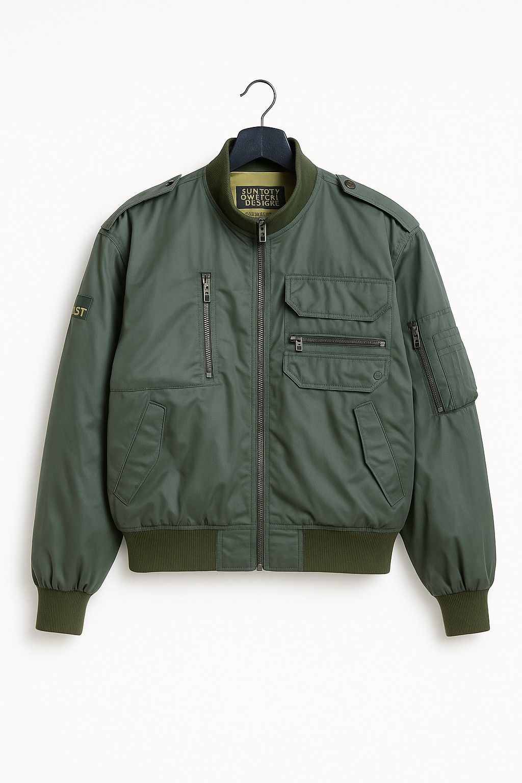 Japanese Brand Vintage Suntory Original Design Olive Green Bomber Jacket Size US M / EU 48-50 / 2 - 1 Thumbnail