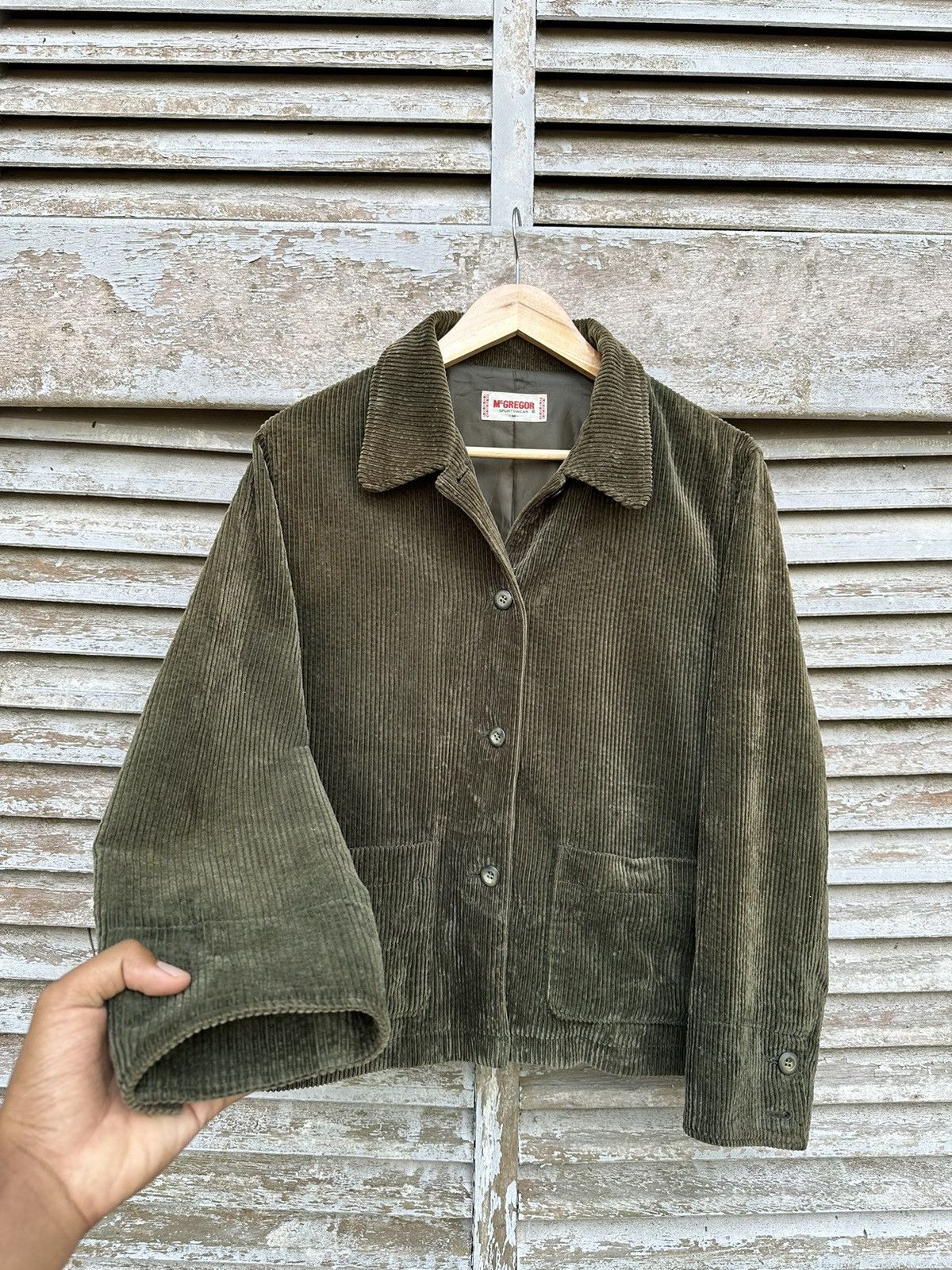 image of Vintage Mcgregor Corduroy Chore Jacket in Green, Men's (Size Small)