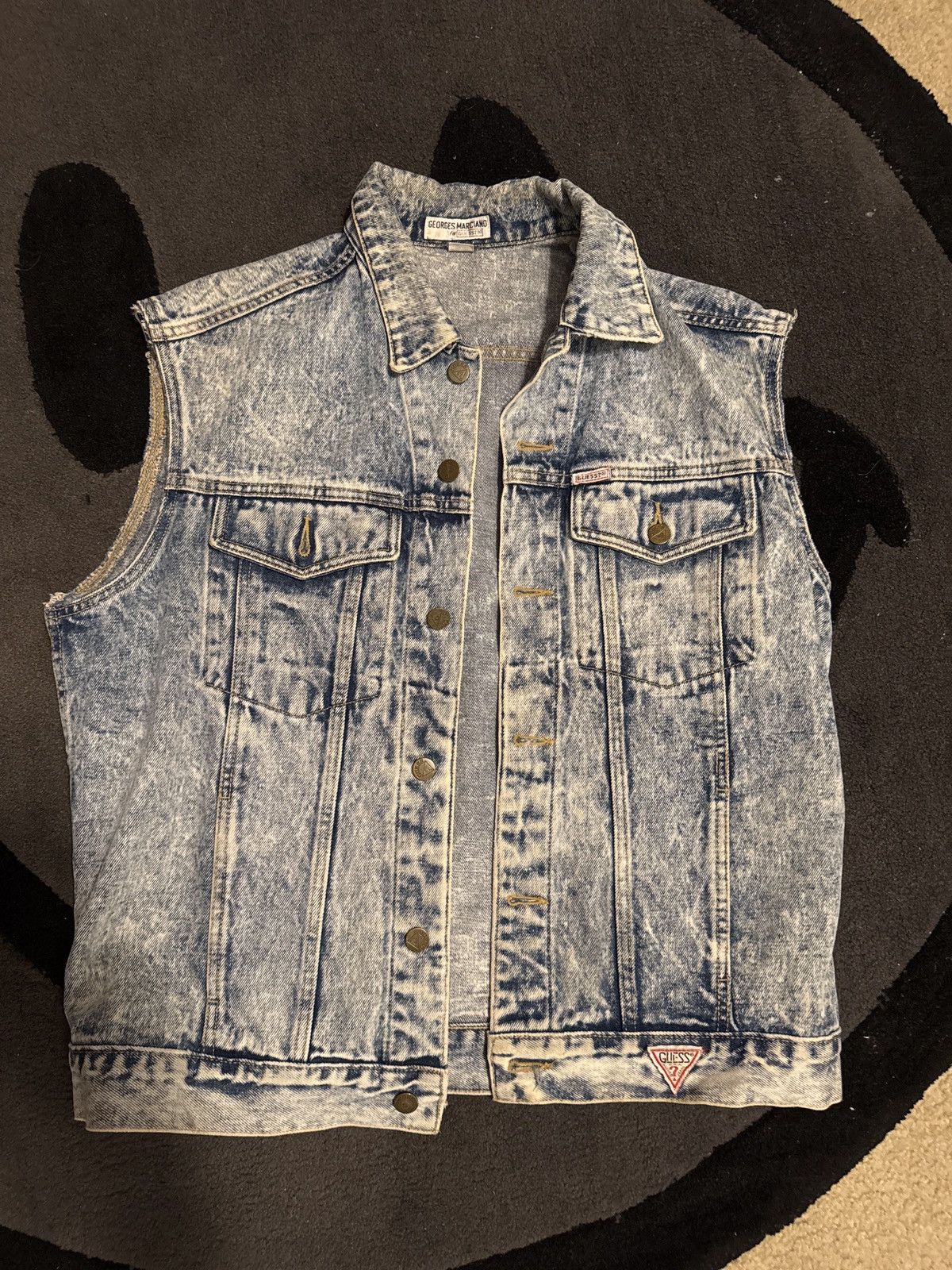 Georges Marciano × Guess Vintage Jean Jacket Vest Acid Washed Size US L / EU 52-54 / 3 - 1 Preview