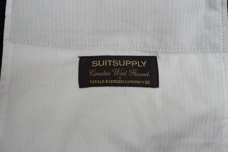 Suitsupply Men Suitsupply Blake Flat Front Trousers Navy Striped US38 Size 38R - 6 Thumbnail
