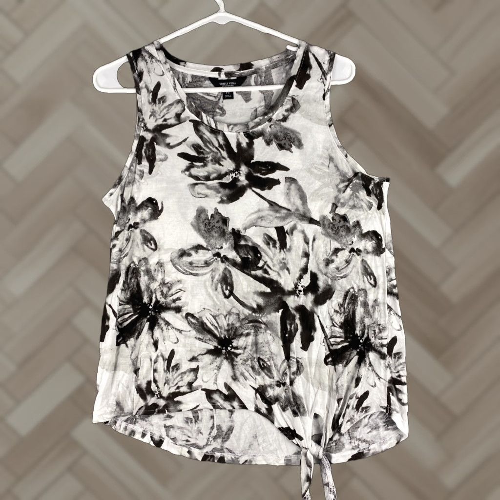 Vintage Vera Wang Women Tank Sleeveless Casual Basic Knit Gray Tie Dye P S Size S / US 4 / IT 40 - 1 Thumbnail