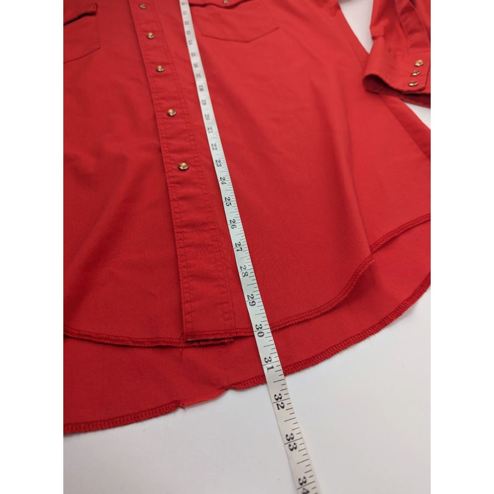 Wrangler VINTAGE Wrangler Shirt Mens Red Cowboy Cut X-Long Tails Pearl Snap USA 16x34 Button-Up Size US S / EU 44-46 / 1 - 7 Thumbnail