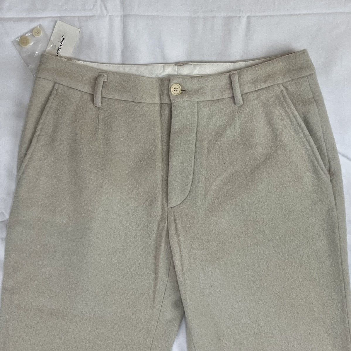 Helmut Lang AW1999 Helmut Lang Grey Boiled Wool Tailored Pants Vintage Size US 32 / EU 48 - 4 Thumbnail