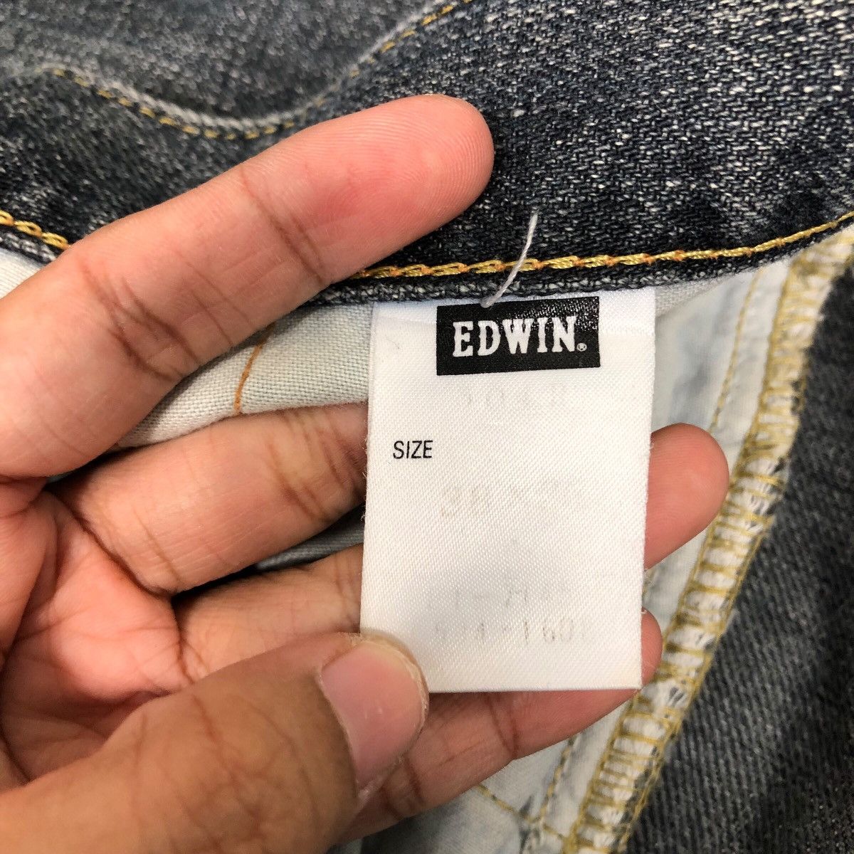 Japanese Brand Edwin Dark Wash Straight Leg Jeans Faded Denim Workwear Size US 40 / EU 56 - 24 Thumbnail