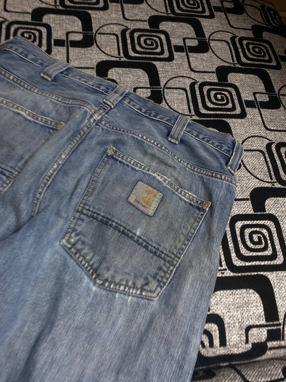 Carhartt × Japanese Brand Crazy Crash Dirty Baggy Faded Jean Japan Avant Garde Style Size US 34 / EU 50 - 9 Thumbnail