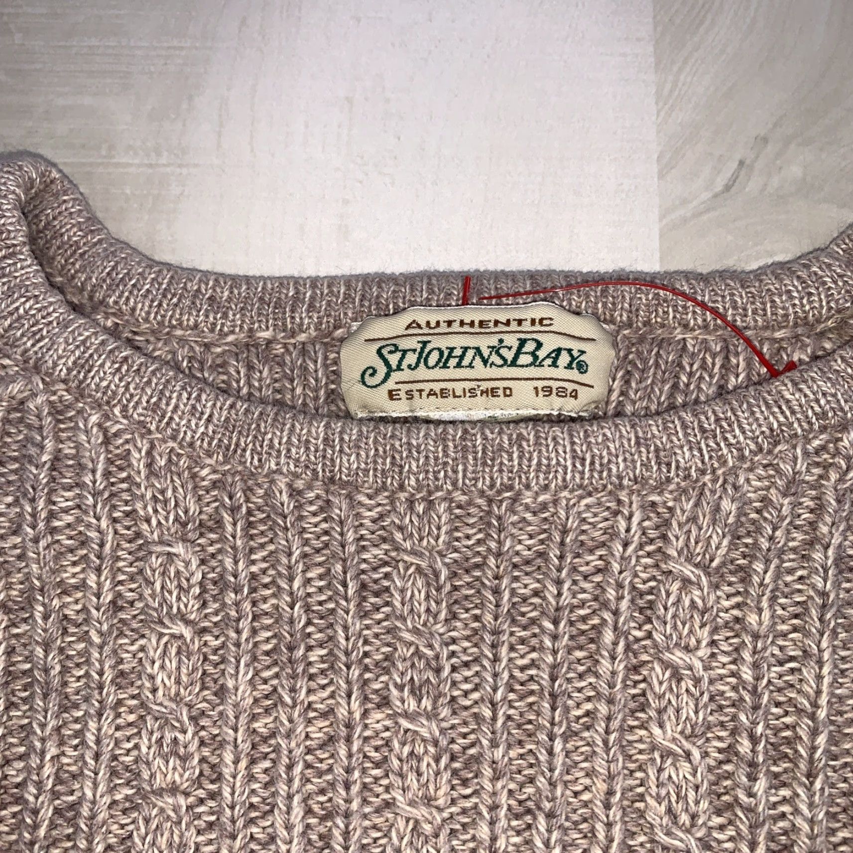 Vintage VINTAGE St John’s Bay Cable Knit Sweater Hoodie? Bohemian 90s Beige M Womens Size M / US 6-8 / IT 42-44 - 2 Thumbnail