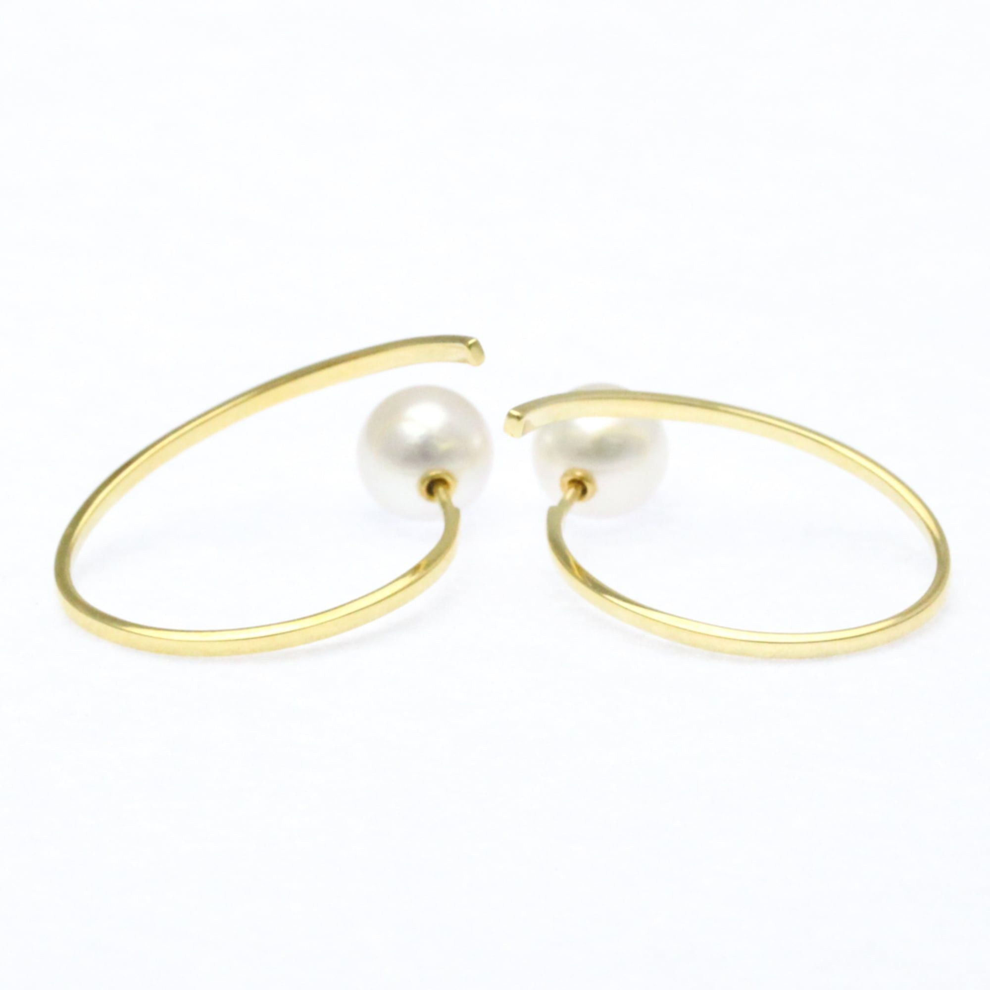 Other Tasaki A Fine Balance Pearl Earrings Pearl Yellow Gold (18K) Hoop Earrings Gold Size ONE SIZE - 1 Thumbnail