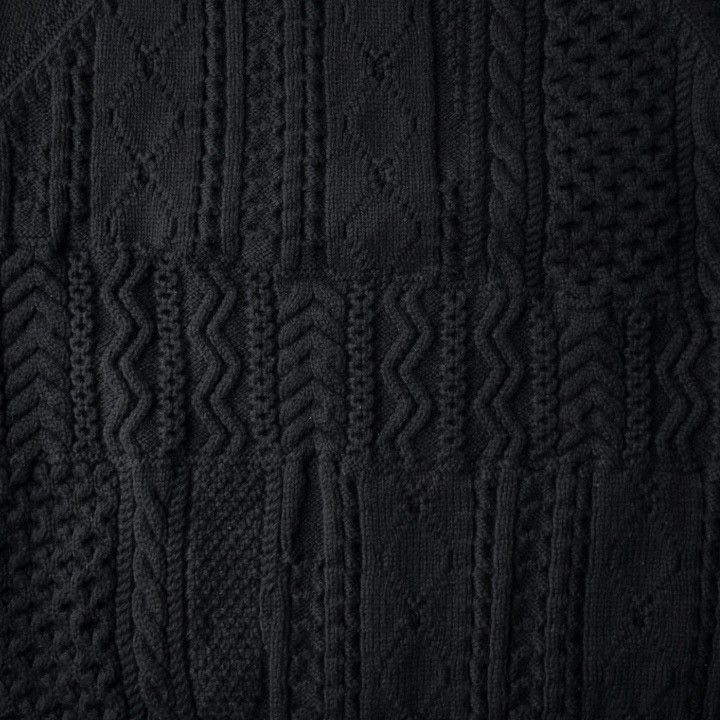 Comme des Garcons Homme 24AW COMME des GARCONS HOMME Aran Cable Knit Sweater Black S Size US S / EU 44-46 / 1 - 4 Thumbnail