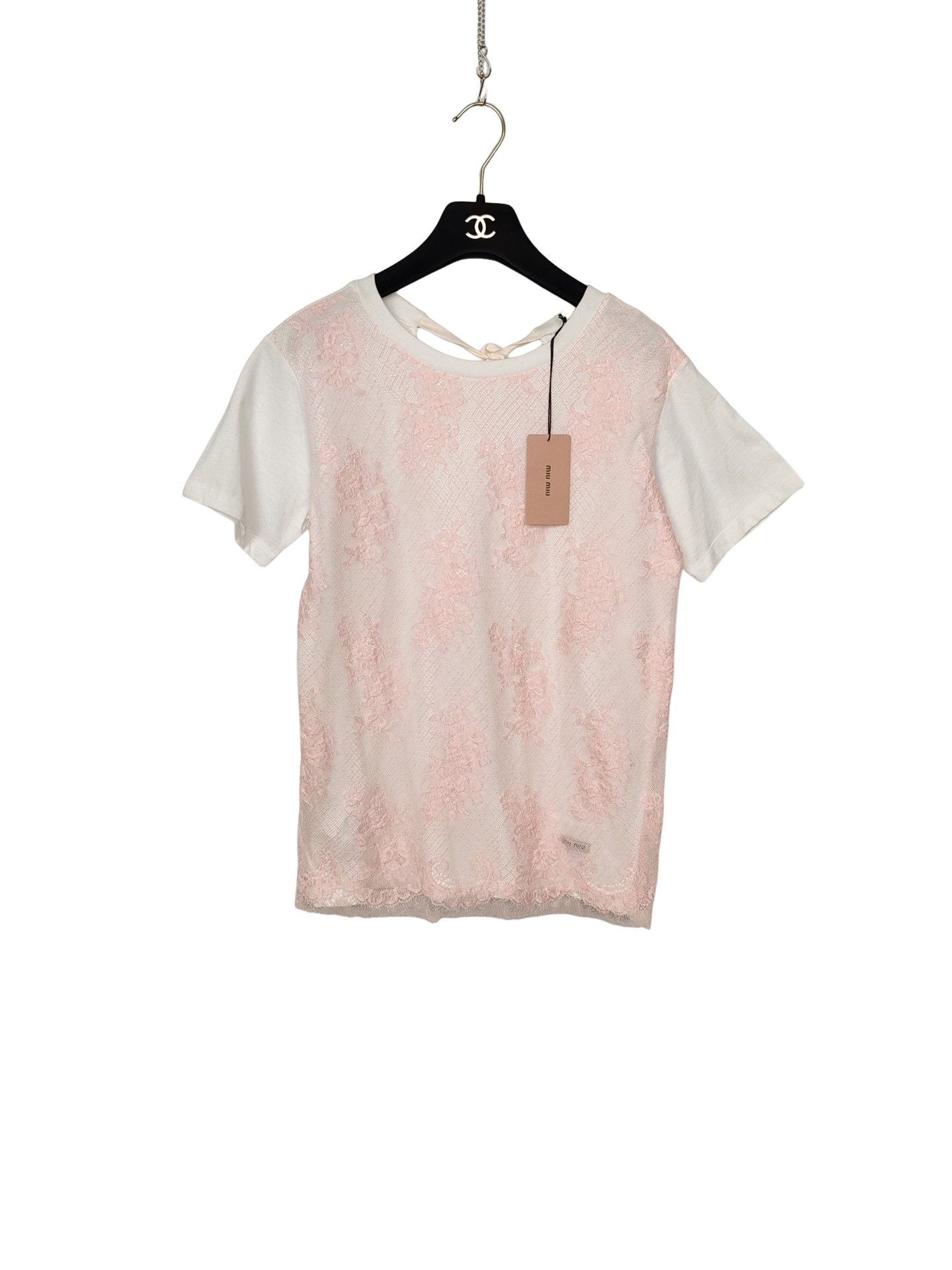 Miu Miu Miu Miu Floral Lace Short Sleeve T-Shirt Size S Size S / US 4 / IT 40 - 1 Thumbnail