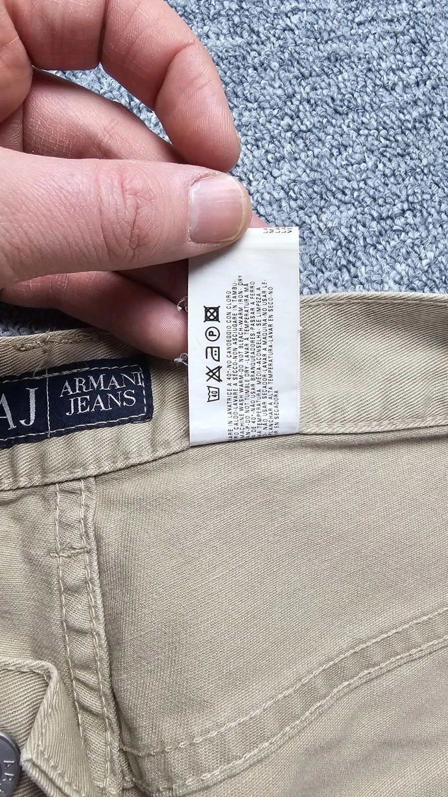 Armani Armani Jeans AJ Chino Straight Pants W34 Beige Italy Eagle Size US 34 / EU 50 - 5 Thumbnail