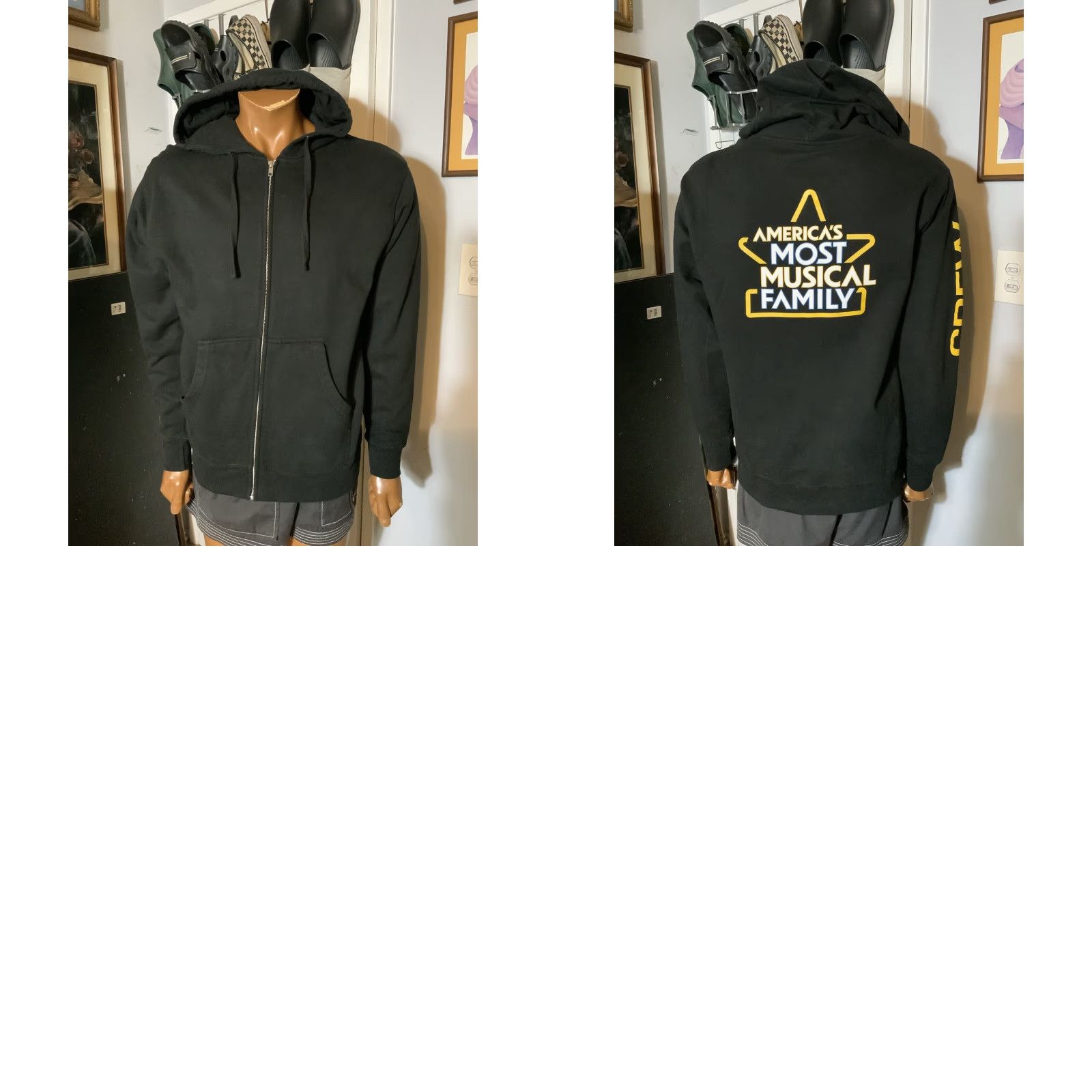 Vintage **America’s Most Musical Family 2019 Zip Hoodie MD Black** User: America’s Most Musical Family 2019 Zip Hoodie MD Black Size US M / EU 48-50 / 2 - 8 Thumbnail