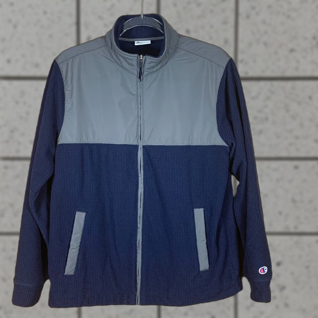 Champion Champion Mens Jacket Full Zip Colorblock Embroidered Logo Gray Blue Size S Regular Shirt Jacket Womens Men? Size US S / EU 44-46 / 1 - 1 Thumbnail