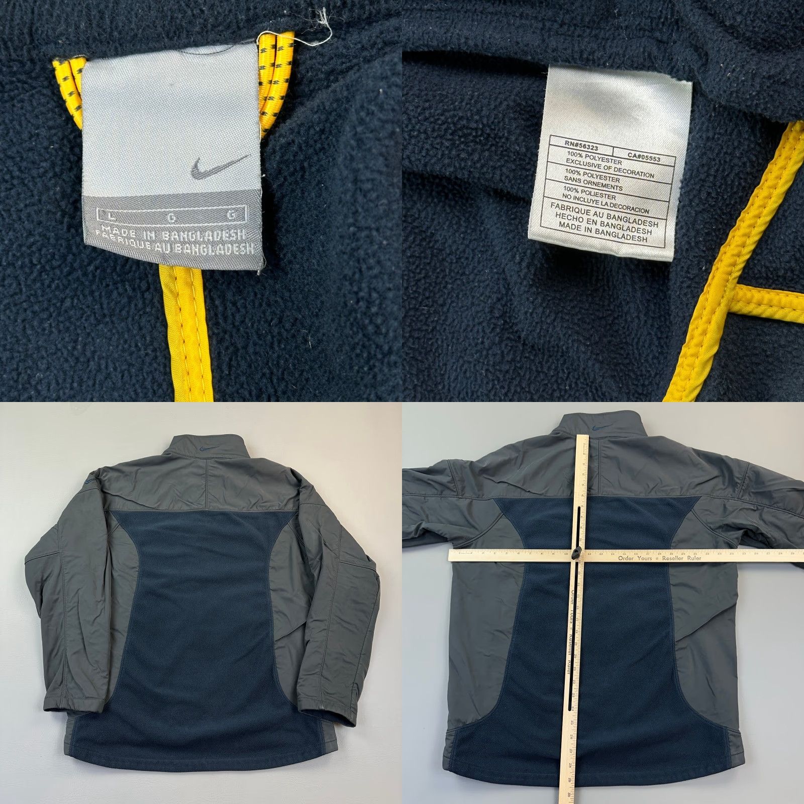 Nike VINTAGE Nike Jacket Mens Large Blue Gray Fleece Lined Embroidered Swoosh Y2K Size US L / EU 52-54 / 3 - 8 Thumbnail