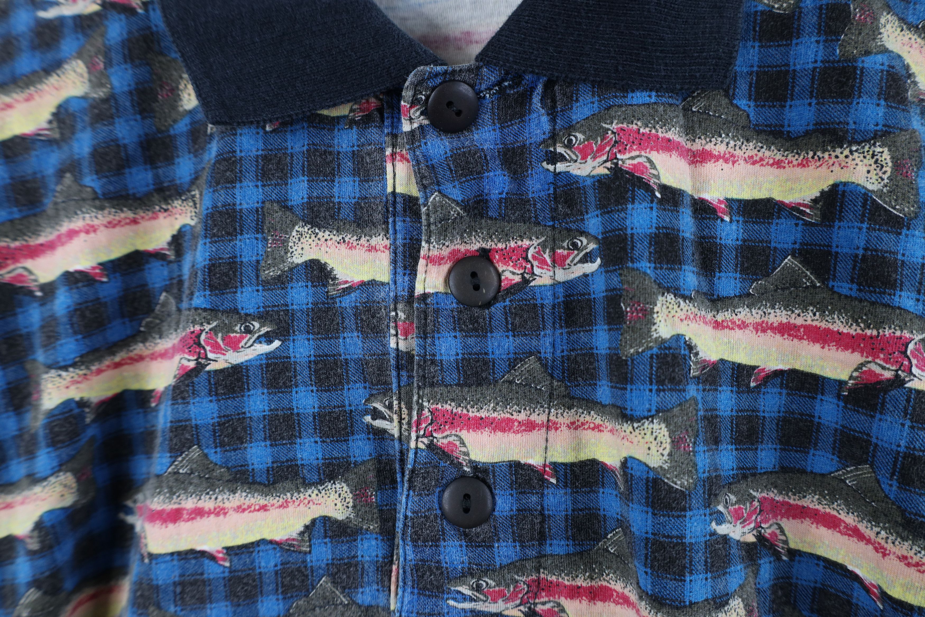 Vintage Vintage 90s Streetwear Fish All Print Night Sleep Gown Shirt Size XL / US 12-14 / IT 48-50 - 8 Thumbnail