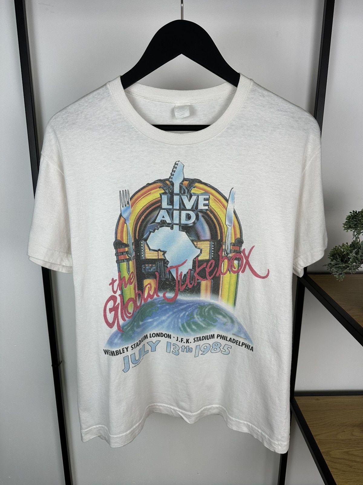 Live Aid 1985 The Global Jukebox T Shirt Vintage Concert L