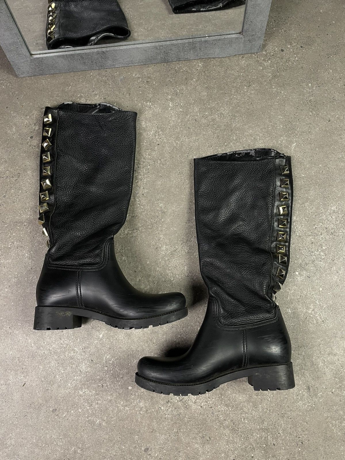 Philipp Plein × Vintage Vintage Y2K Philipp Plein Skull Leather Boots Size US 8 / IT 38 - 2 Thumbnail