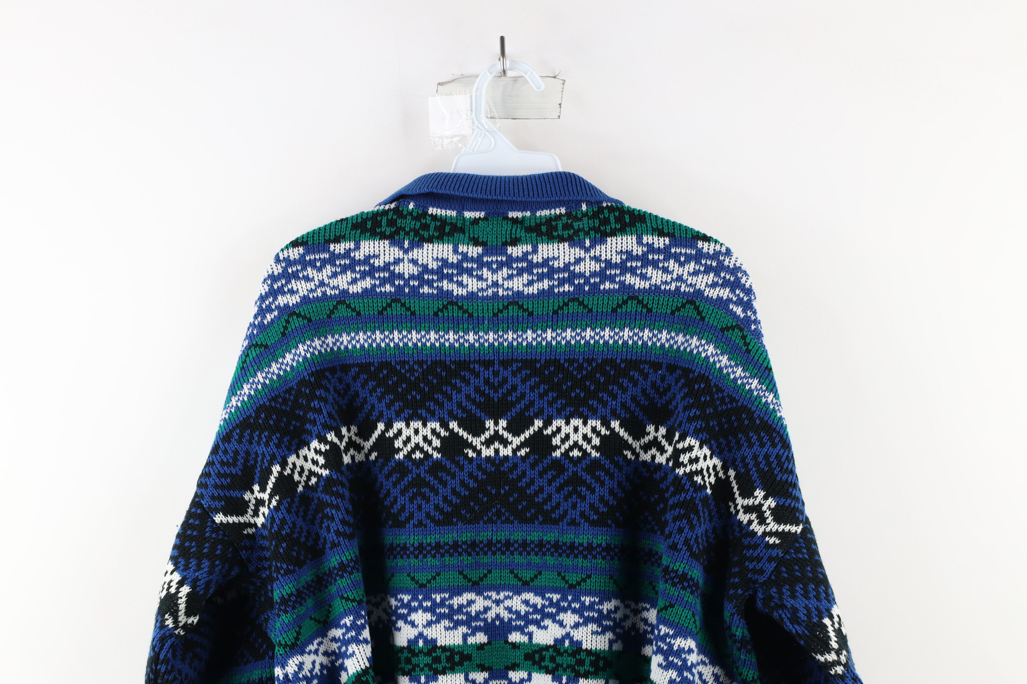 Vintage Vintage 90s Coogi Style Knit Collared Pullover Sweater Size L / US 10 / IT 46 - 7 Thumbnail