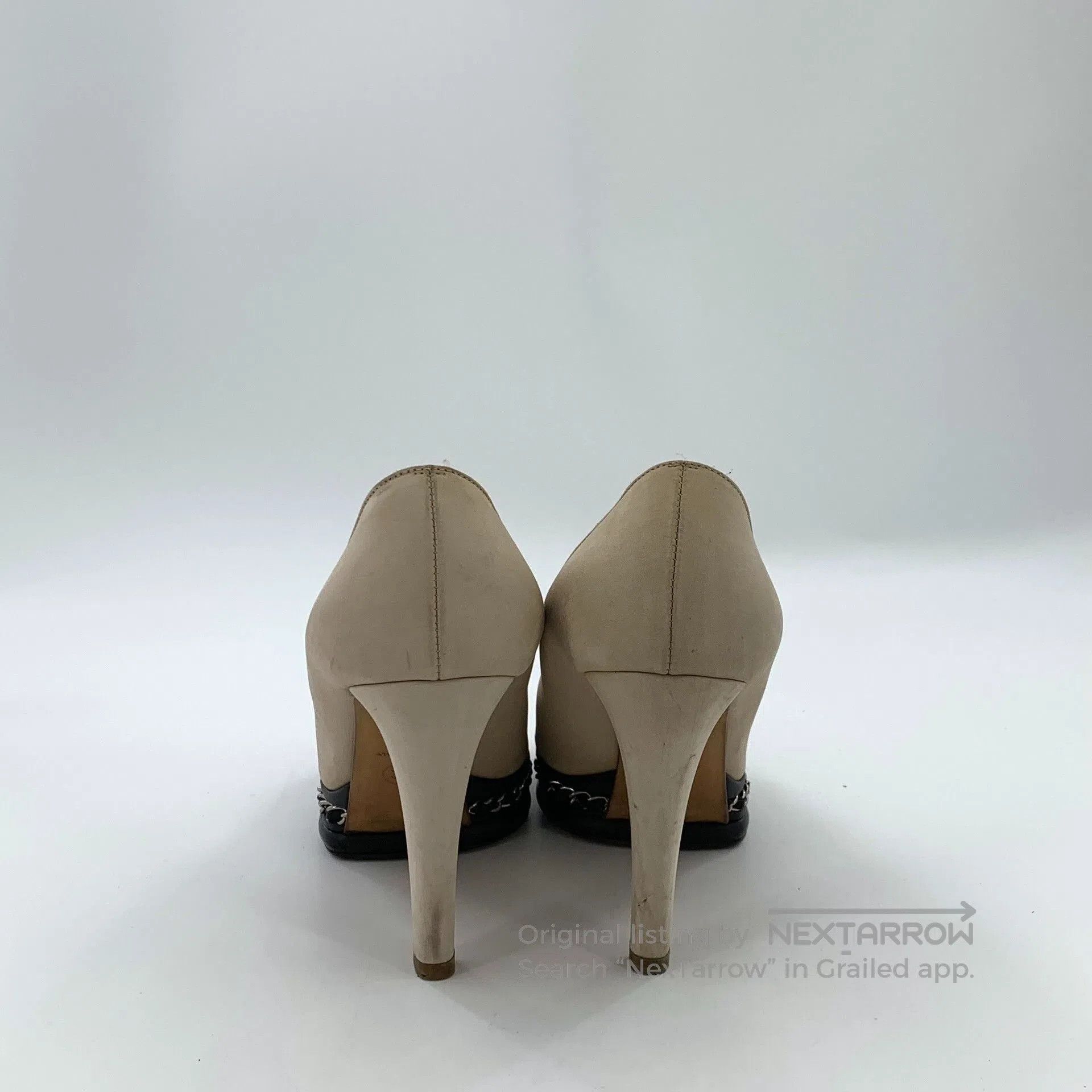 Chanel Chanel Chain Leather Logo Stiletto Heels. Size US 7 / IT 37 - 4 Thumbnail