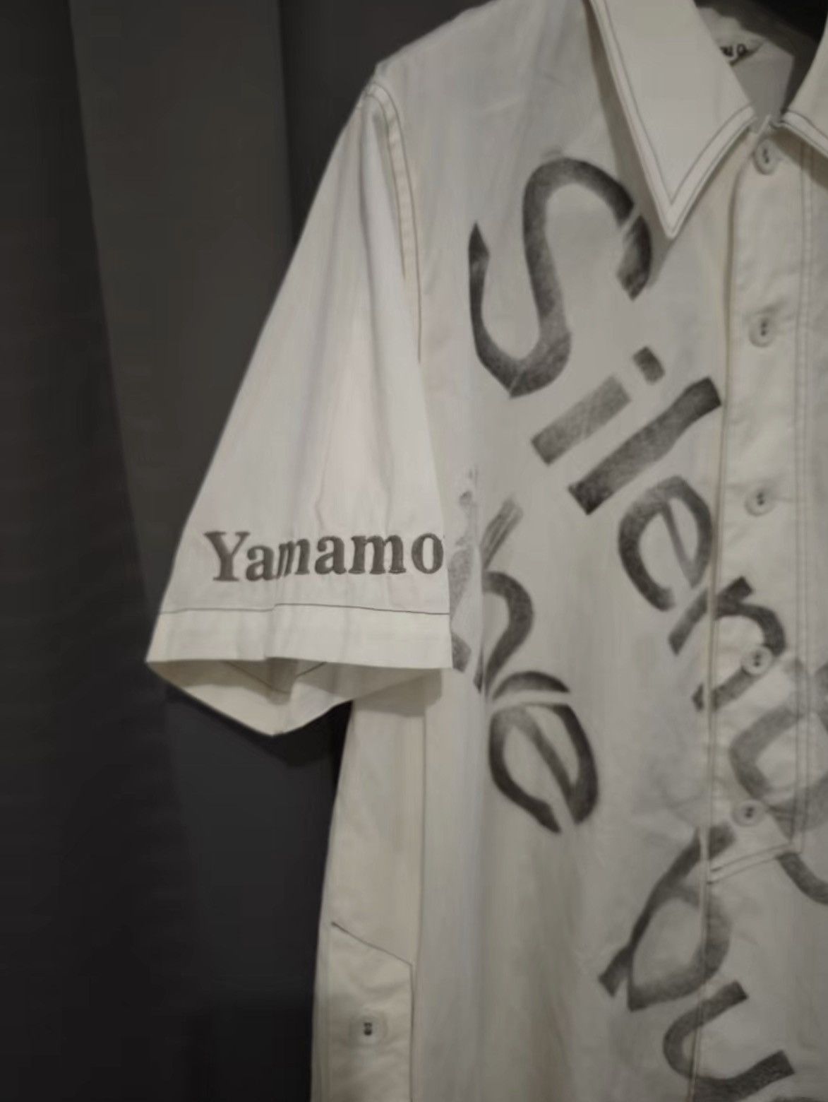 Kansai Yamamoto Kansai Yamamoto Embroidered Slogan Loose Short Sleeve Shirt Size US M / EU 48-50 / 2 - 5 Thumbnail