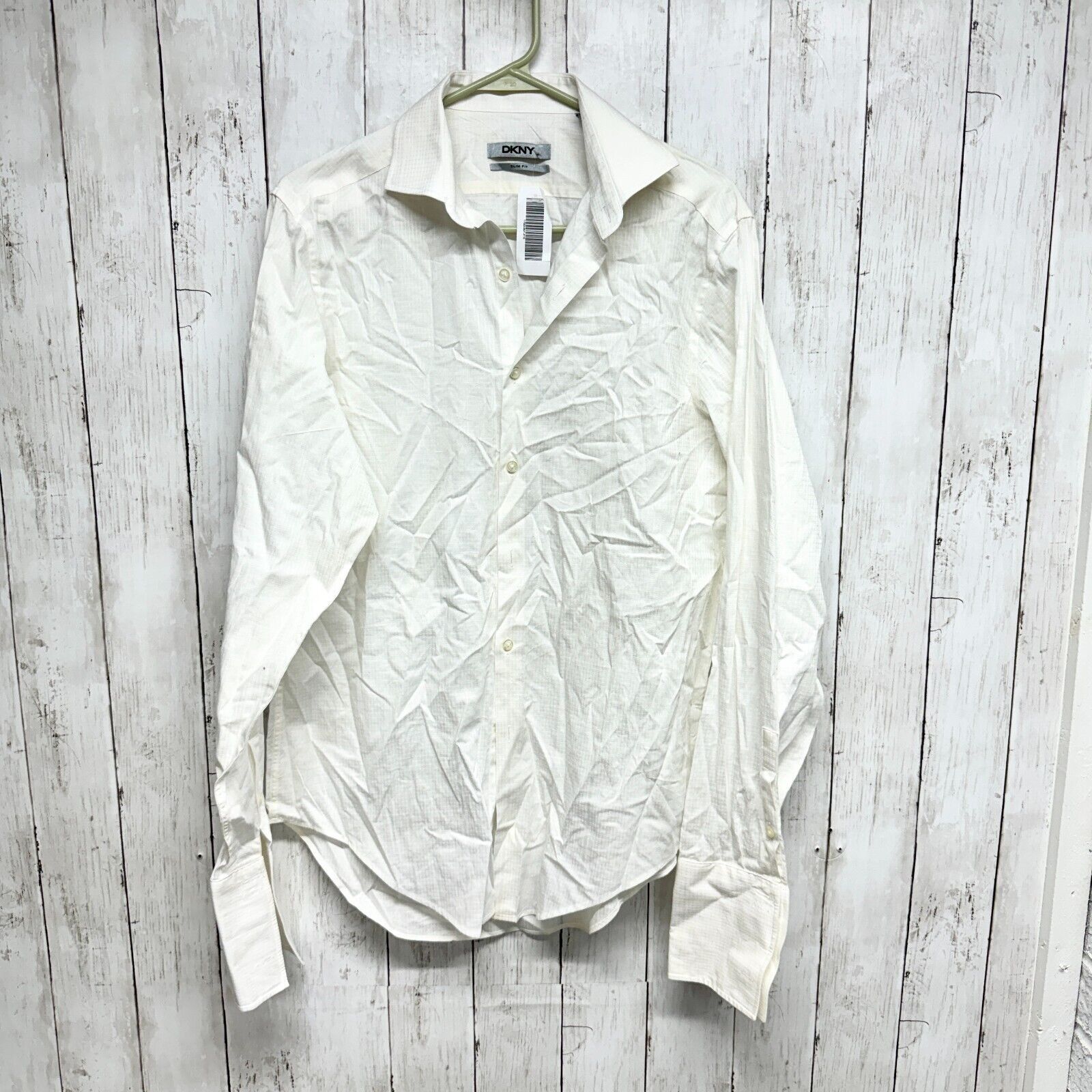 DKNY DKNY Men 15 34/35 Slim Fit White Button Down Shirt Size US M / EU 48-50 / 2 - 1 Thumbnail