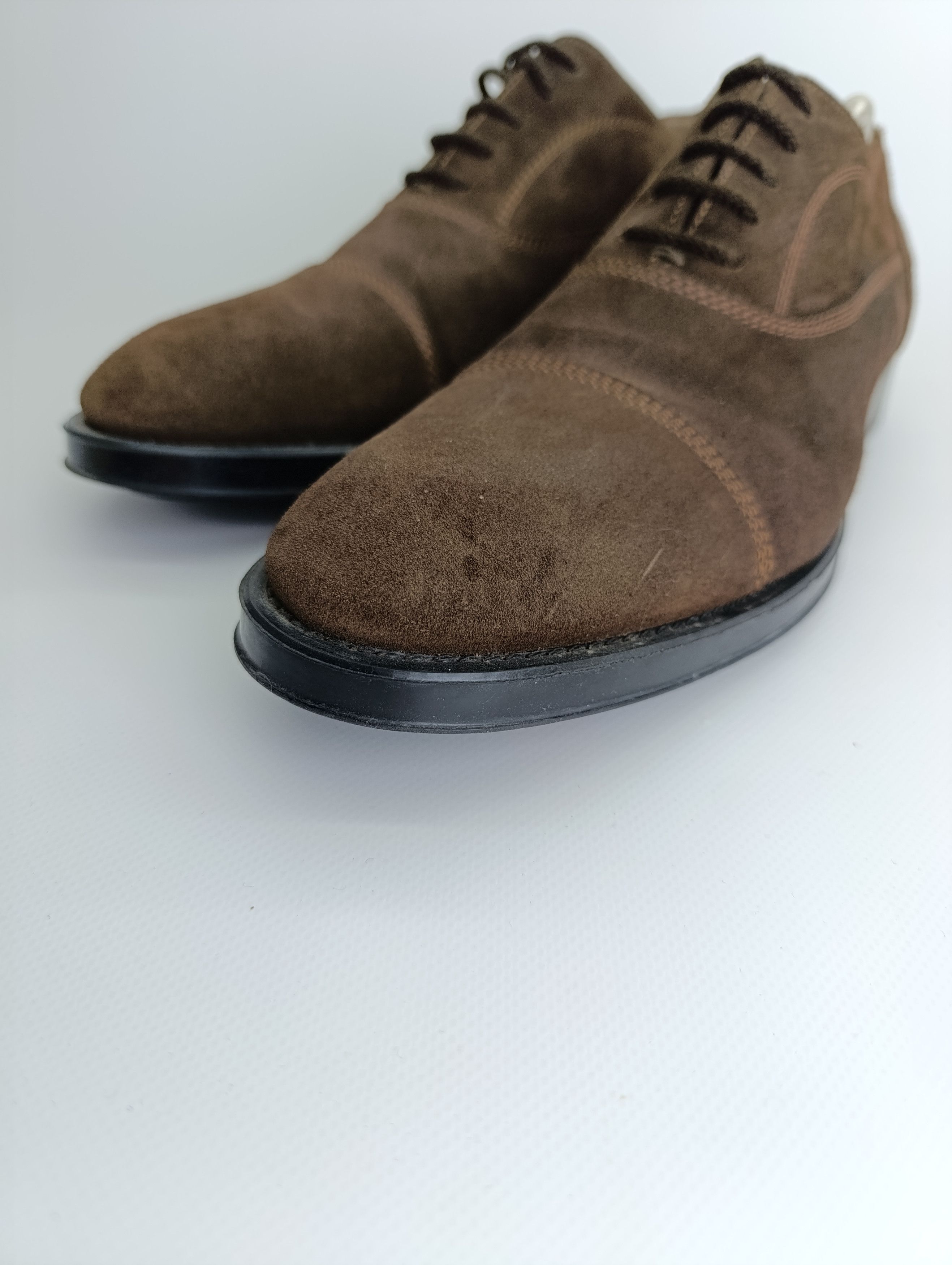 Pal Zileri Pal Zileri Concept Brown Suede Cap Toe Oxford Shoes Mens Size US 11 / EU 44 - 12 Thumbnail