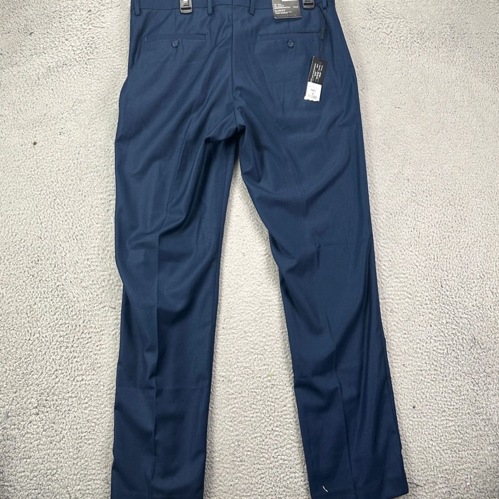 Vintage Alberto Cardinal Dress Pants Men 36X34 Blue Slim Flat Front Straight Leg NEW Size US 36 / EU 52 - 3 Thumbnail